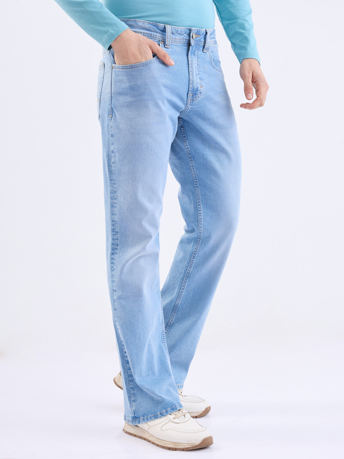 Image of Spykar Regular Men Blue Jeans