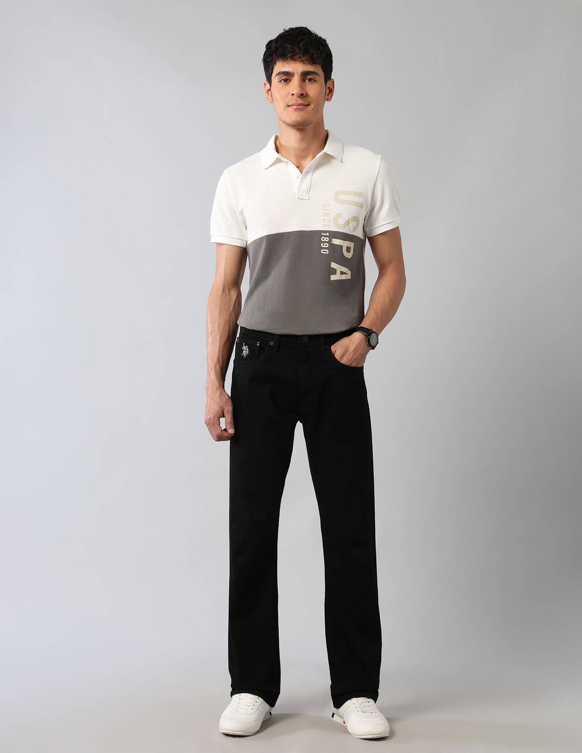 U.S. Polo Assn. Denim Co. Boot-Leg Men Black Jeans - Image 5