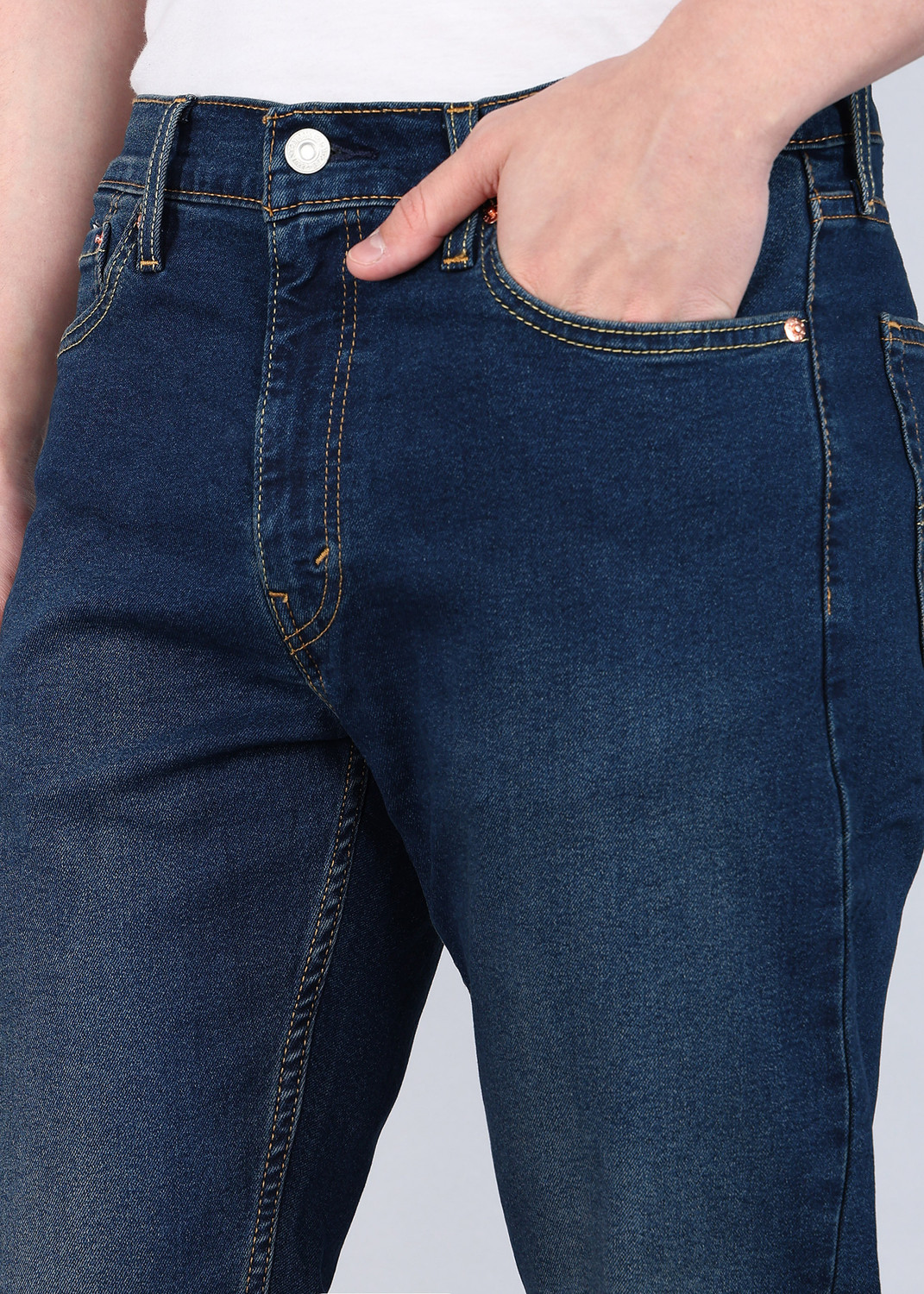 Image of LEVI'S Straight Fit Men Dark Blue Jeans