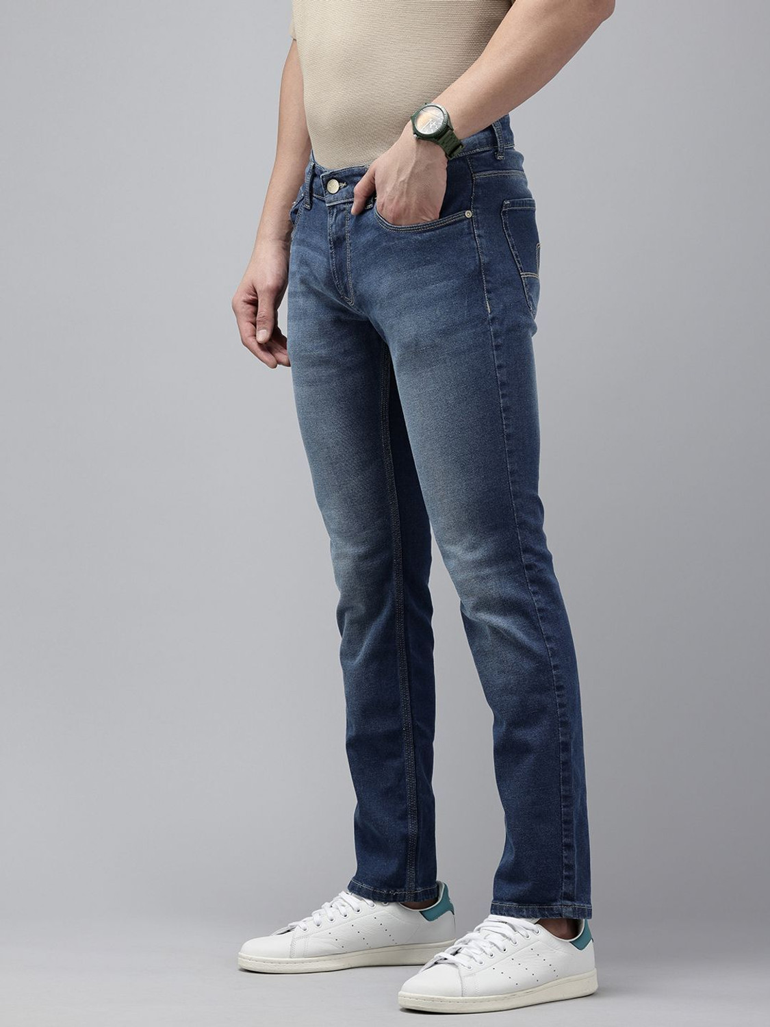 Image of Spykar Slim Men Blue Jeans