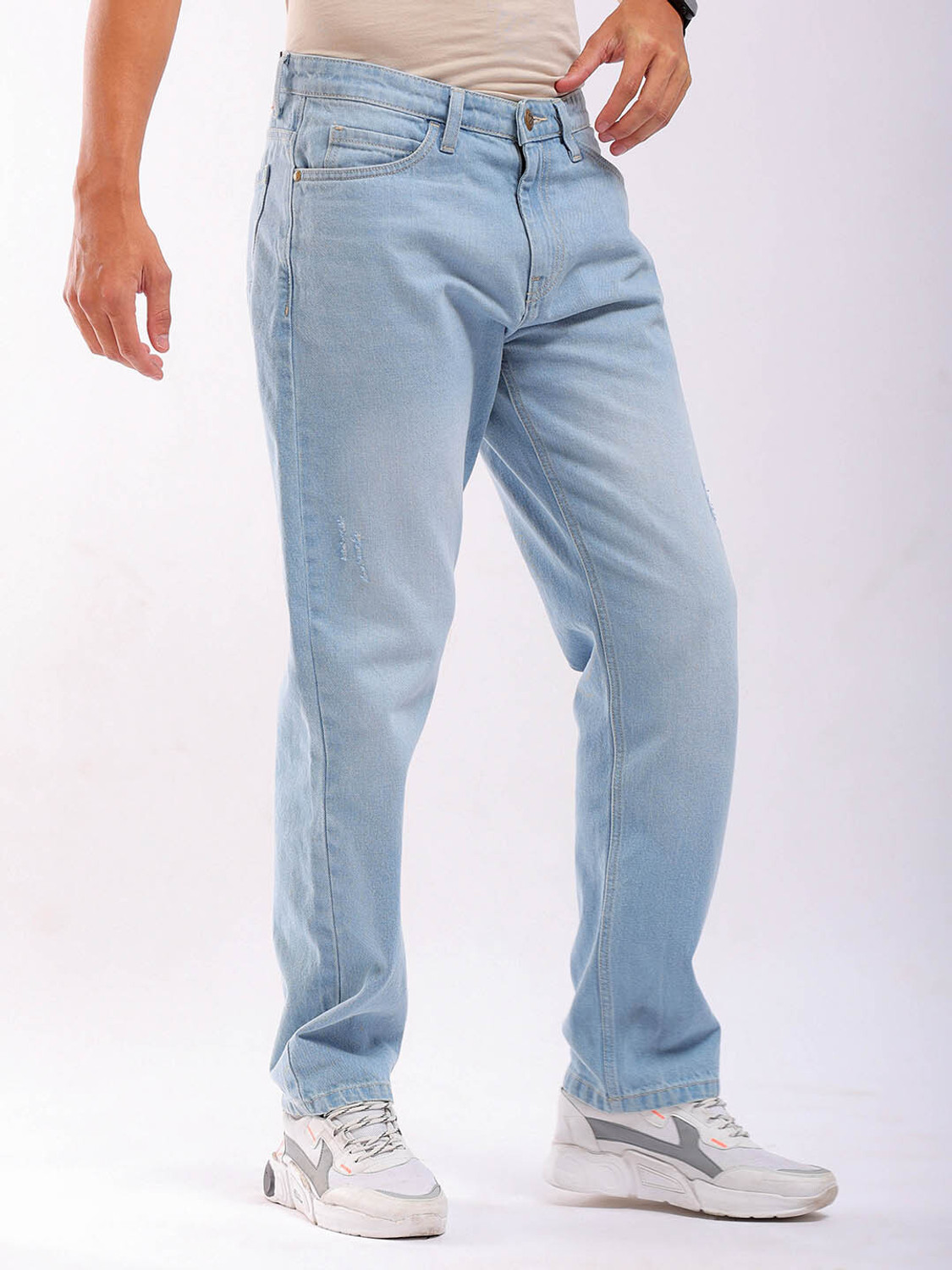 Image of The Indian Garage Co. Straight Fit Men Blue Jeans