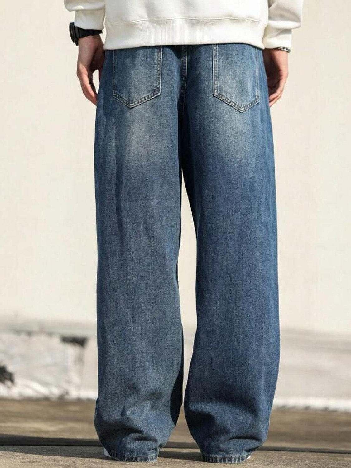 Image of STEPLE DENIMS Loose Fit Men Blue Jeans