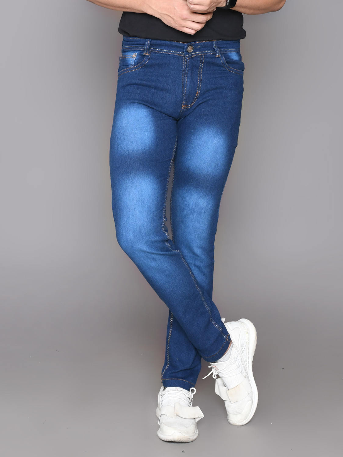 Image of Lzard Slim Men Dark Blue Jeans