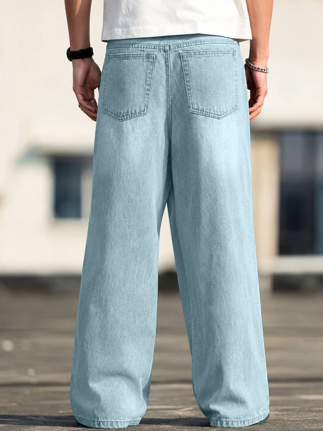 Plus91 Baggy Fit Men Blue Jeans - Image 2