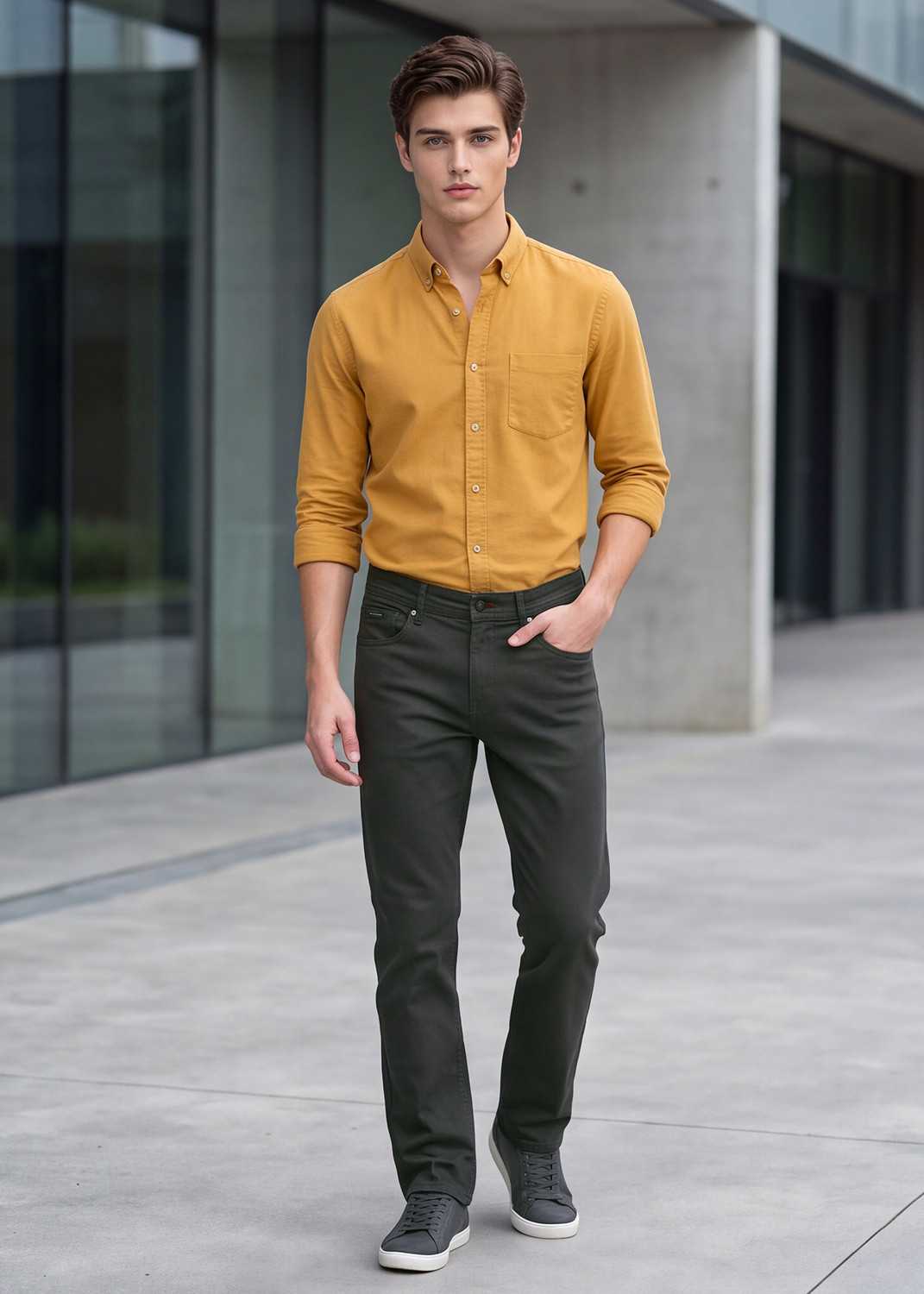 Image of KILLER Men Straight Fit Mid Rise Dark Grey Jeans