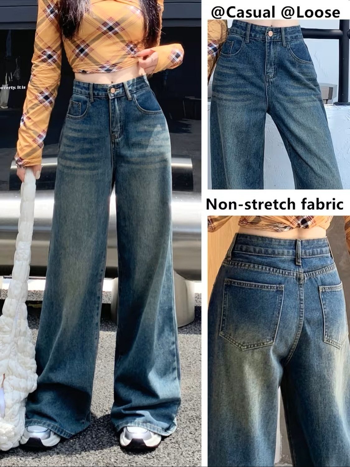 Image of HUNTER & HAYES Baggy Fit Women Light Green Jeans