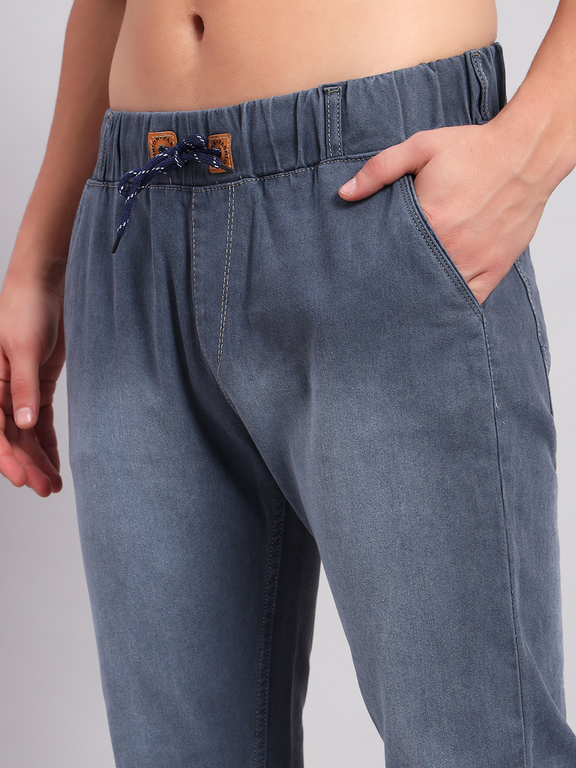 Image of Creatyywitty Jogger Fit Men Grey Jeans