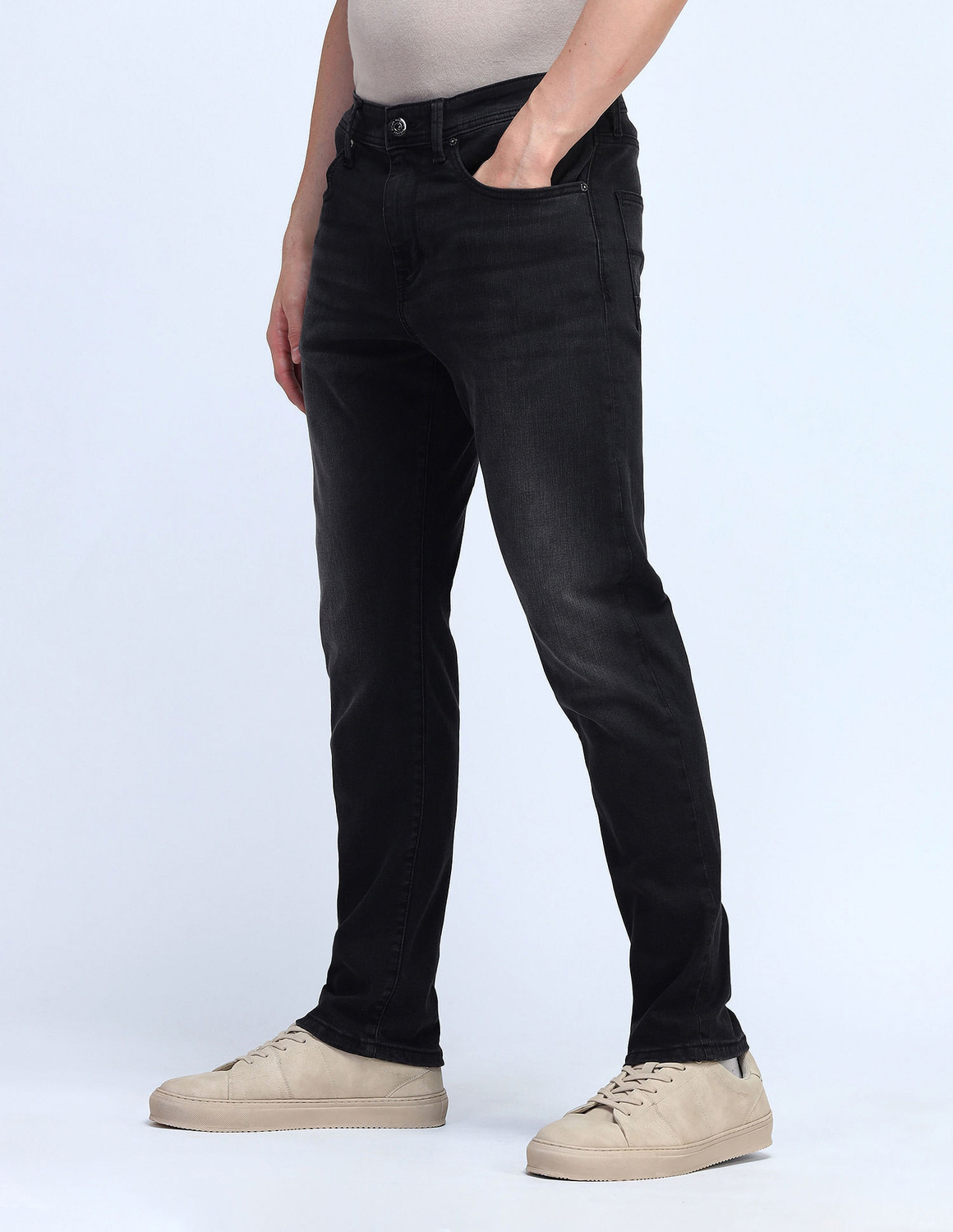 Image of FLYING MACHINE Straight Fit Men Blue Jeans