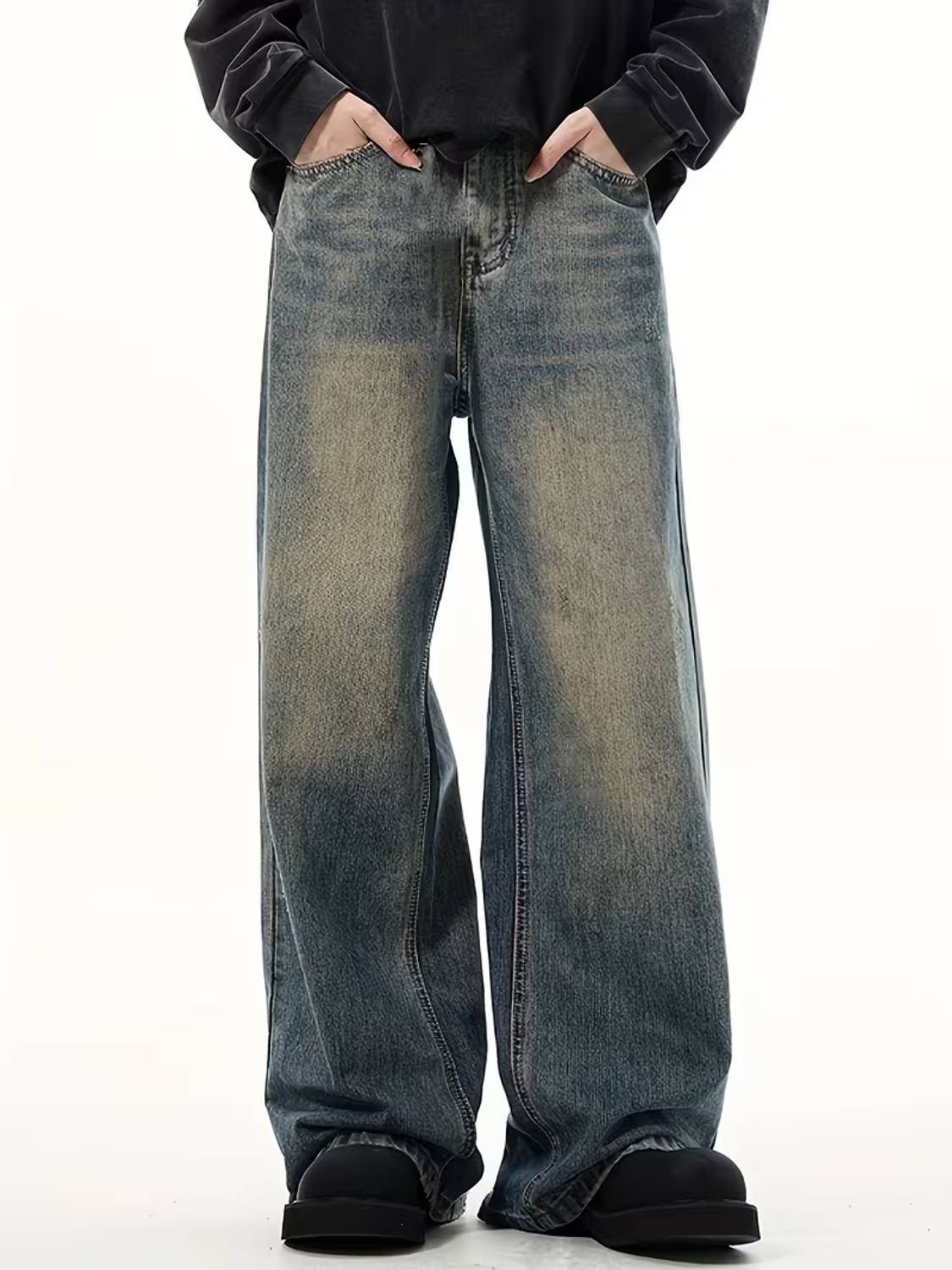 SHRIVAN Wide Leg Multicolor Jeans - Image 1