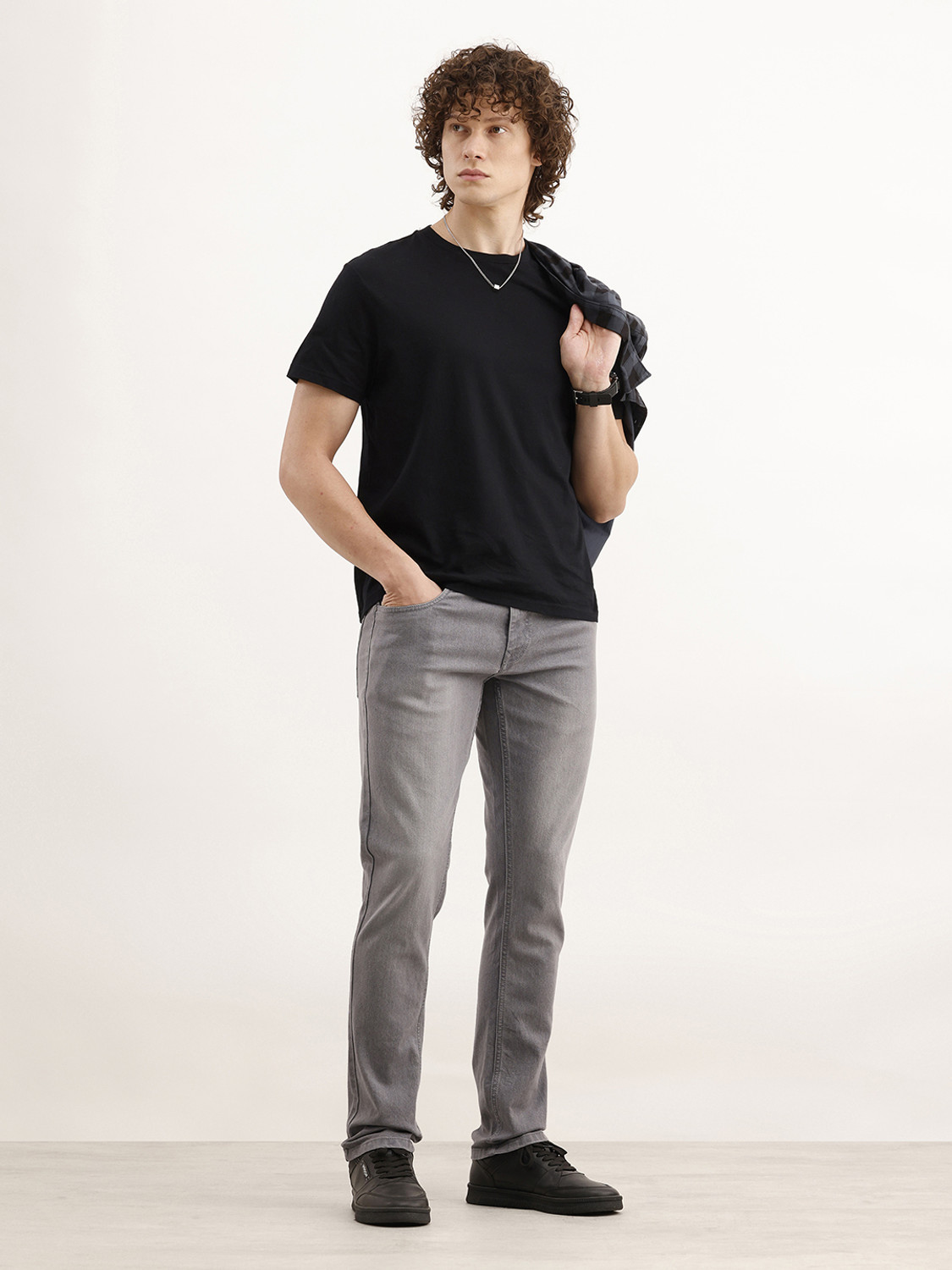 Image of WROGN Slim Men Grey Jeans