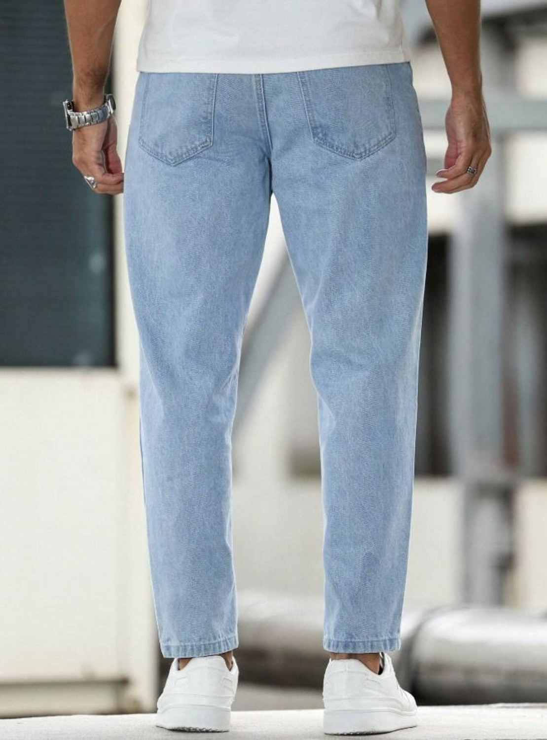 Image of Aamishfashion Slim Men Light Blue Jeans