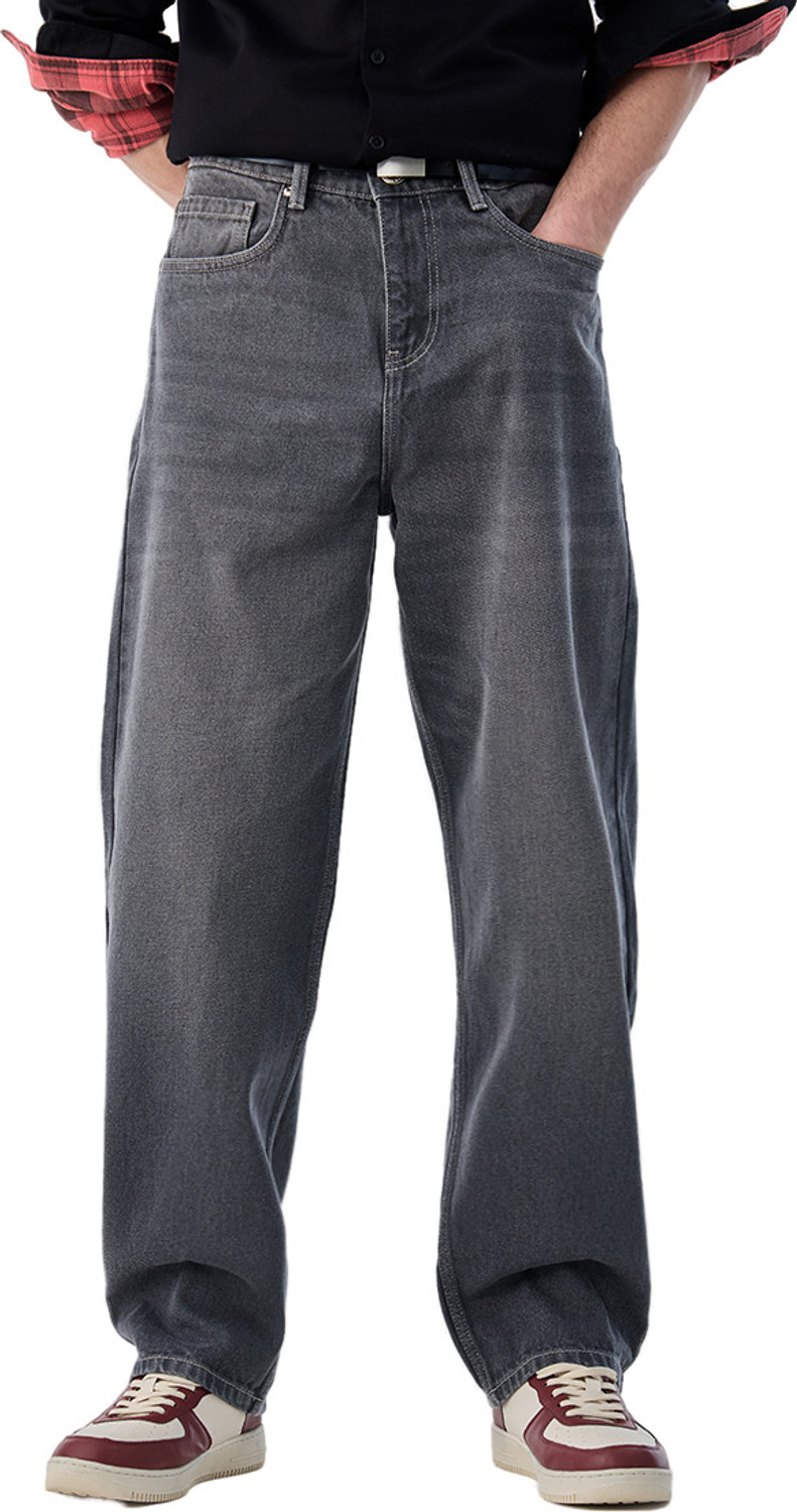 Image of Snitch Loose Fit Men Grey Jeans