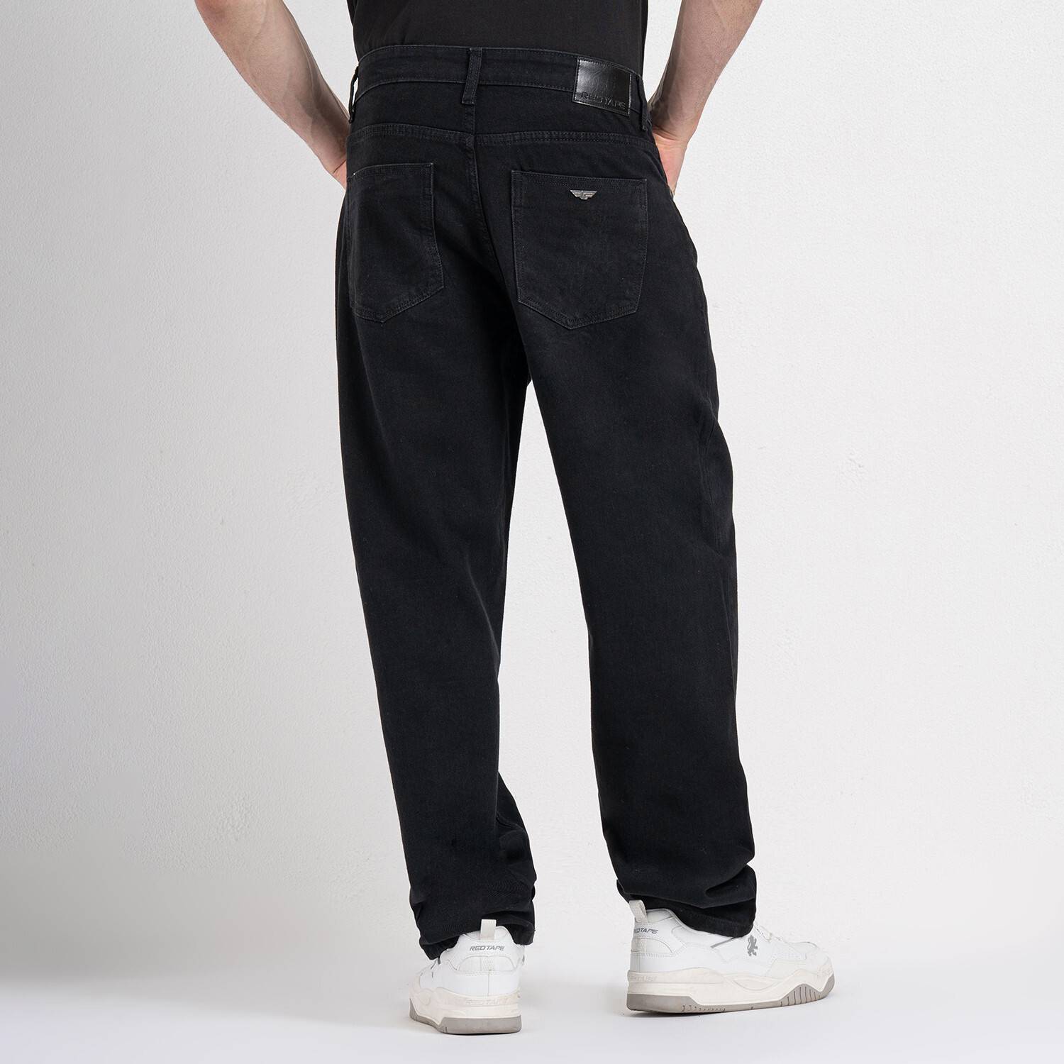 RED TAPE Loose Fit Men Black Jeans - Image 4