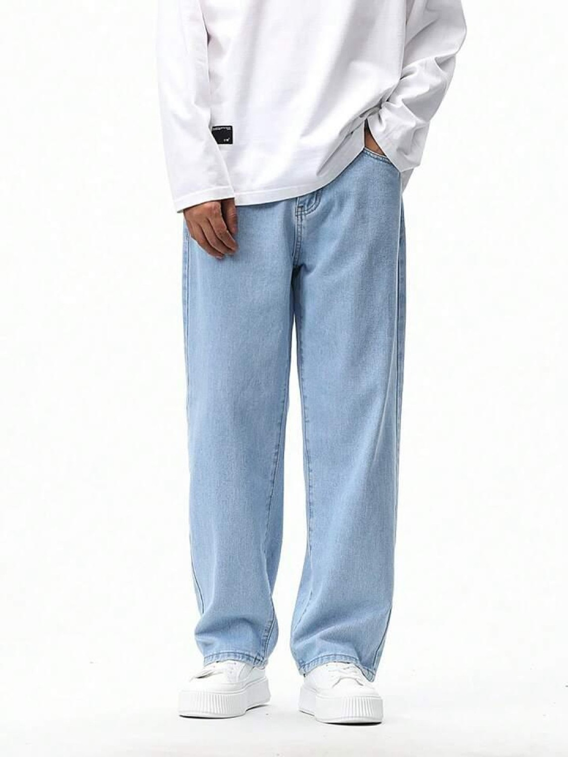 Image of forufit Loose Fit Men Light Blue Jeans