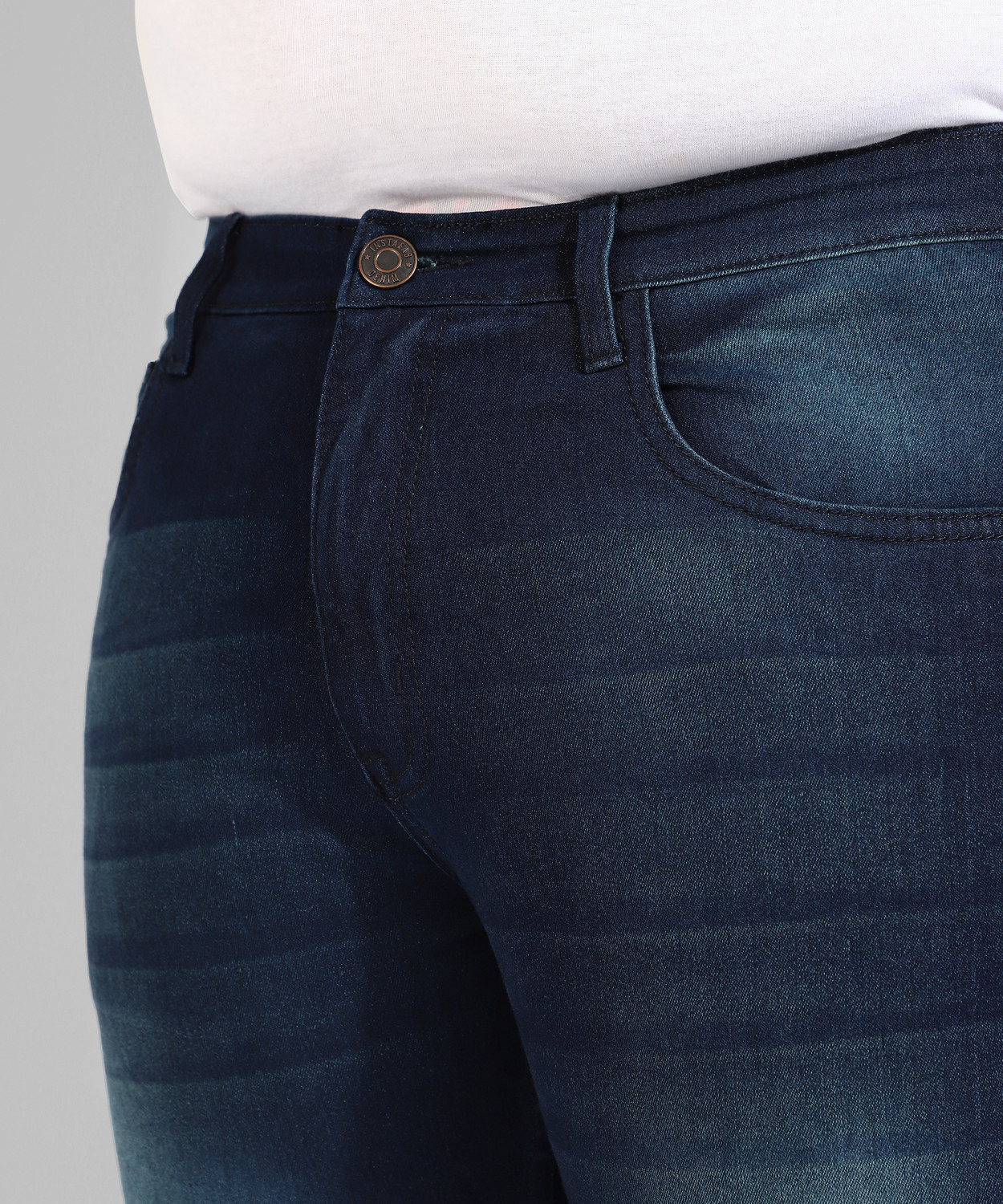 Image of Instafab Plus Regular Men Blue Jeans