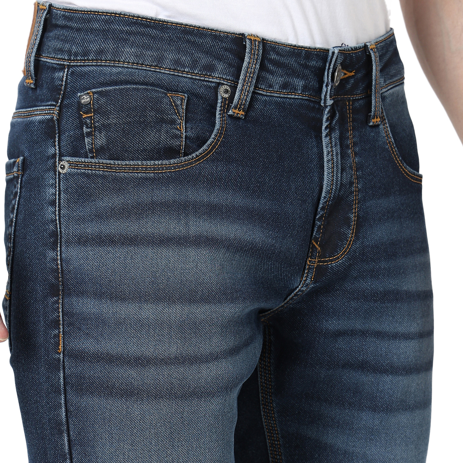 Image of Spykar Slim Men Blue Jeans