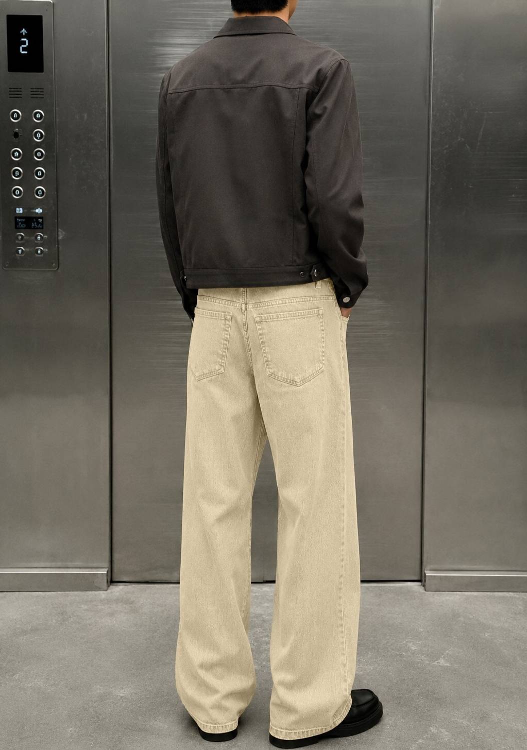 Plus91 Boot-Leg Men Beige Jeans - Image 2