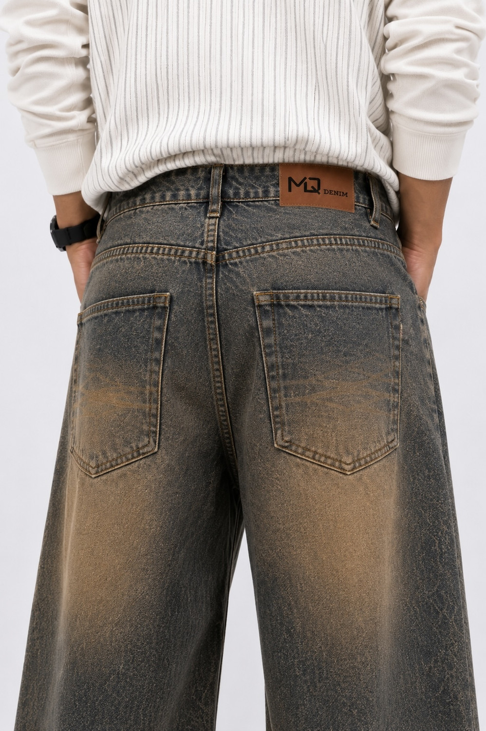 Image of M Q Straight Fit Men Green Jeans