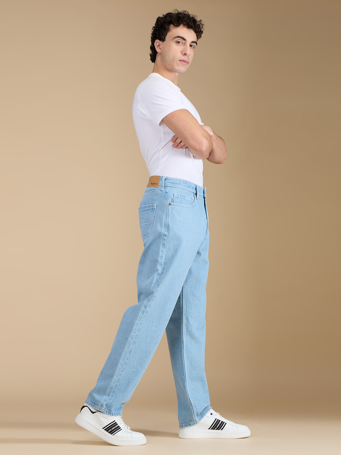 Image of Pepe Jeans Men Relaxed Fit Mid Rise Light Blue Jeans