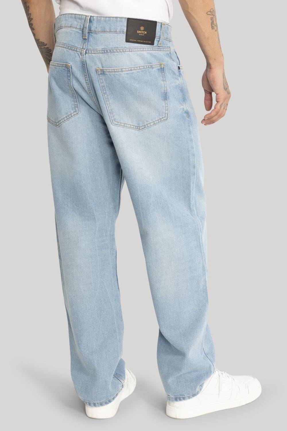 Snitch Loose Fit Men Light Blue Jeans - Image 3