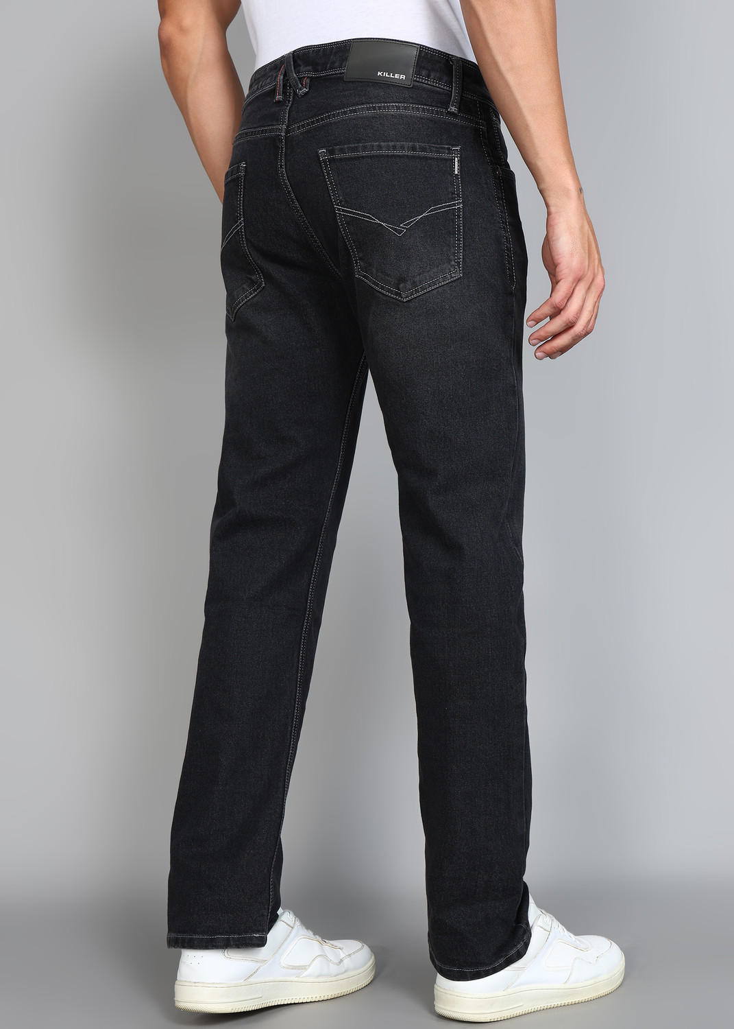 Image of KILLER Straight Fit Men Black Jeans