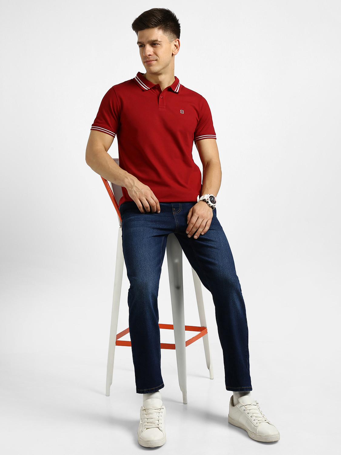 Image of Urbano Fashion Jogger Fit Men Dark Blue Jeans