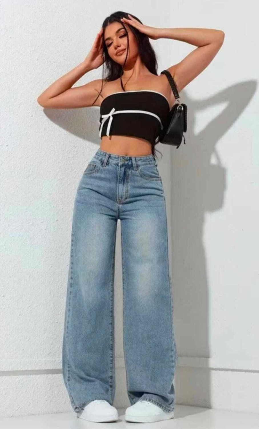 Image of Crezelle Wide Leg Women Light Blue Jeans