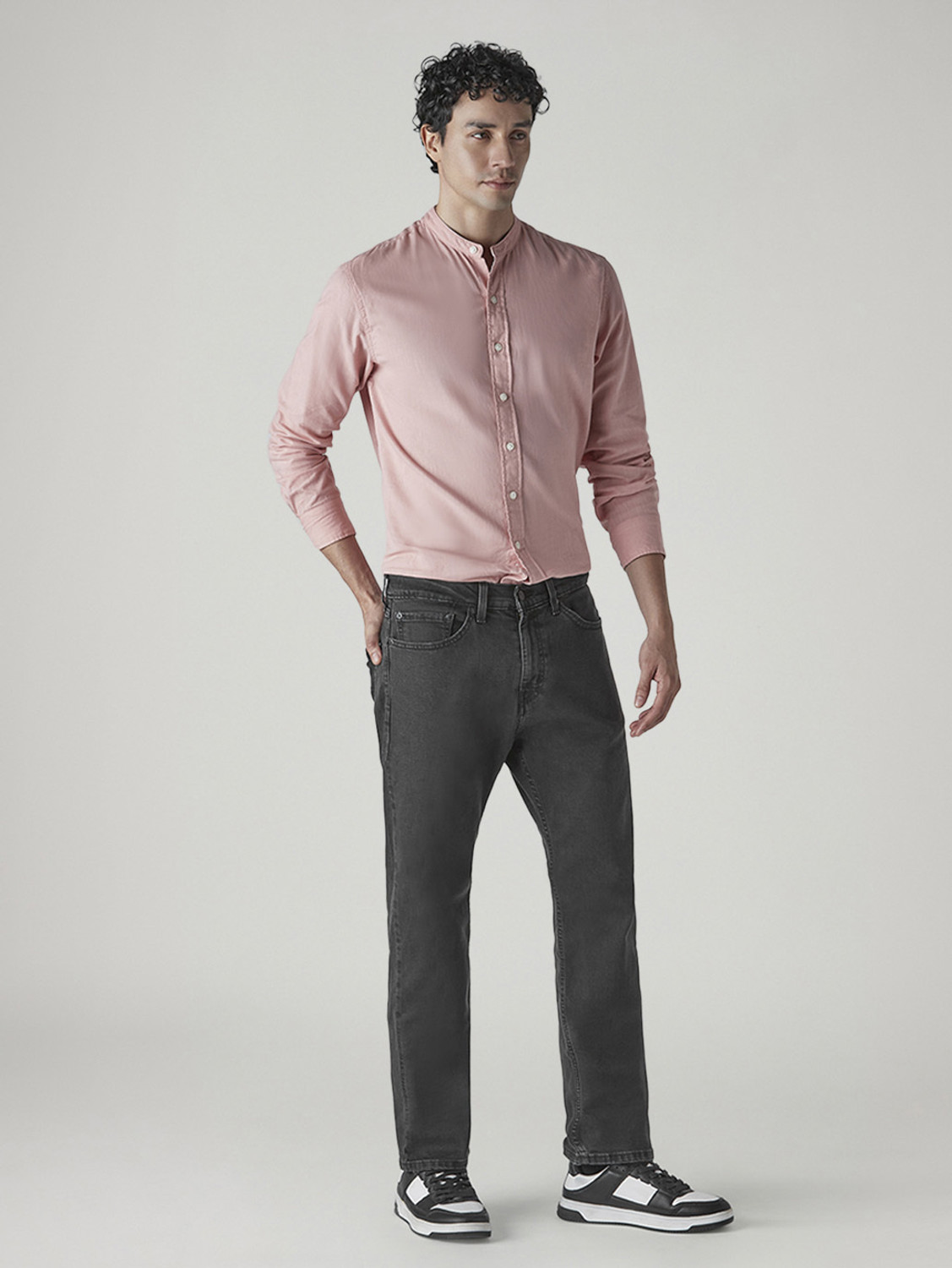 Image of LEVI'S Men Straight Fit Mid Rise Grey Jeans