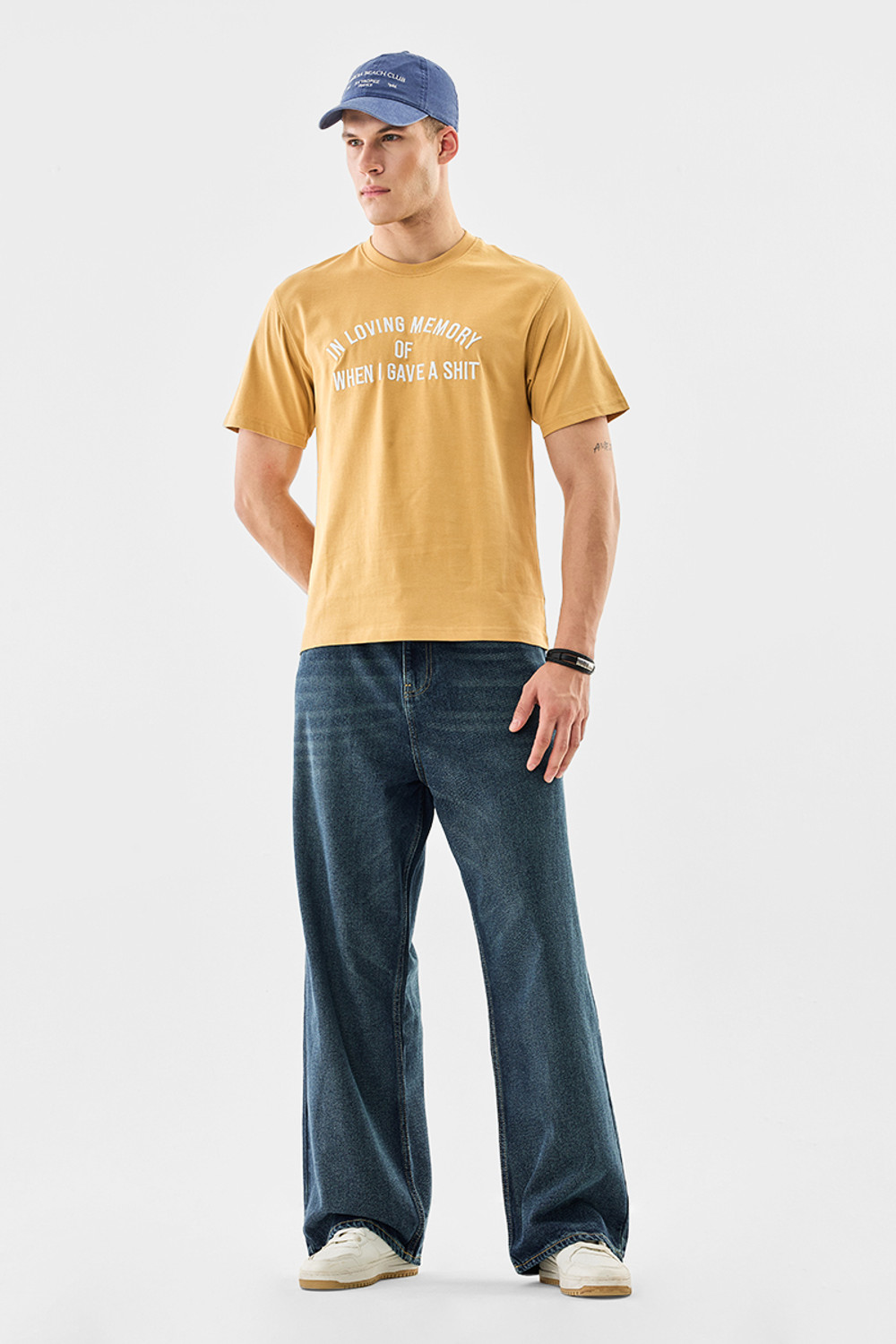 Image of Snitch Relaxed Fit Men Dark Blue Jeans
