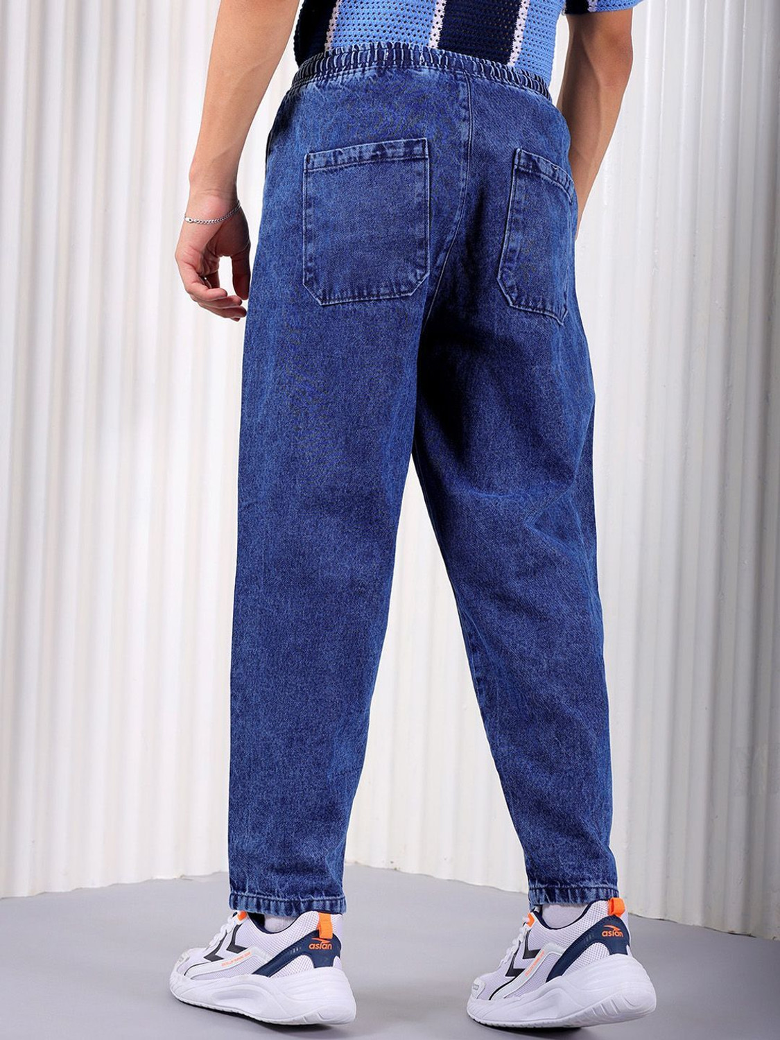 Image of The Indian Garage Co. Loose Fit Men Blue Jeans