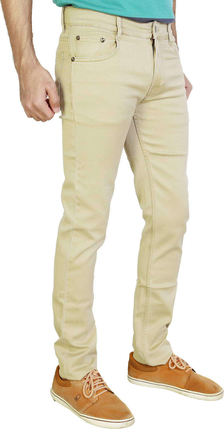 Image of AWACK Regular Men Beige Jeans