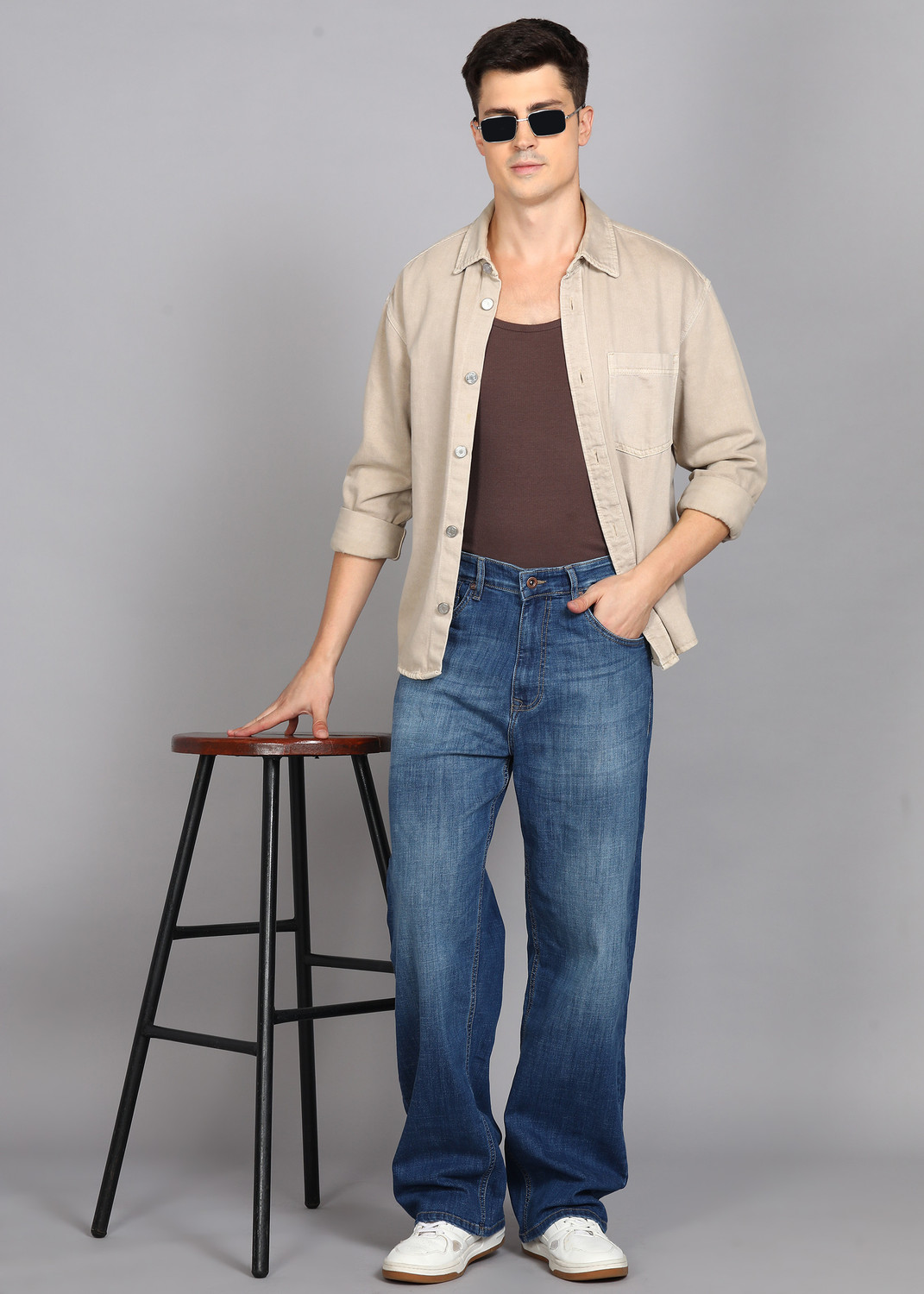 Image of MUFTI Loose Fit Men Blue Jeans