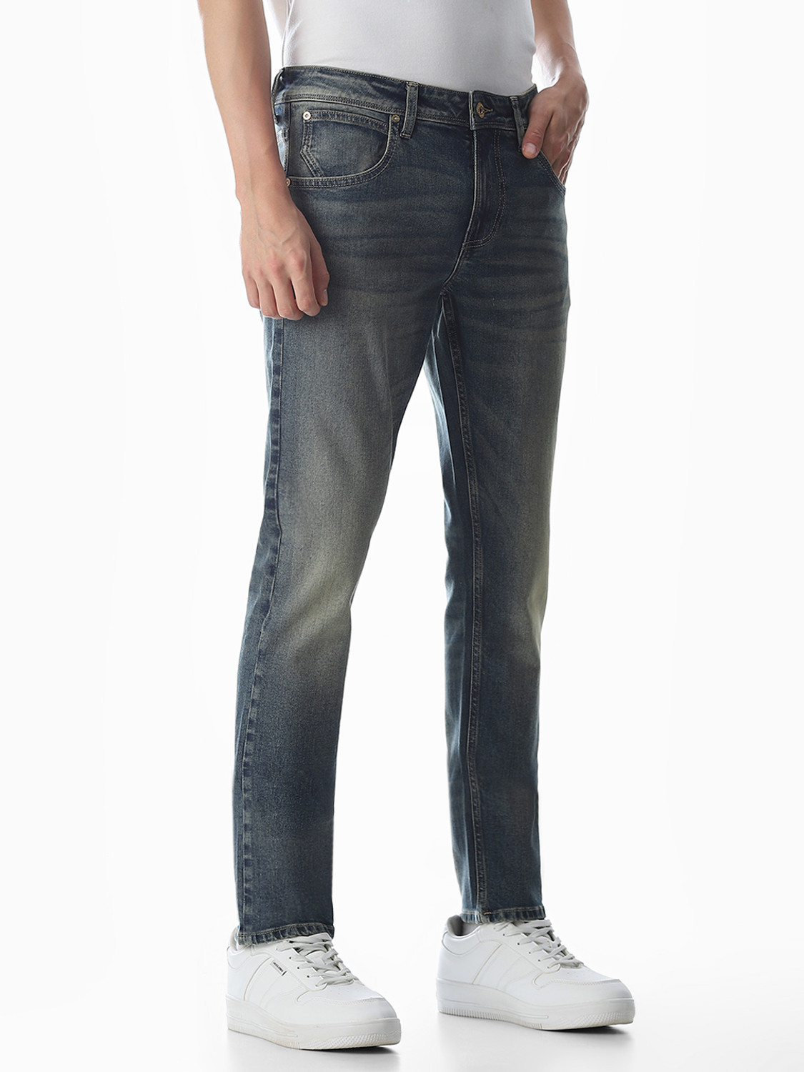 Image of JACK & JONES Slim Men Dark Blue Jeans
