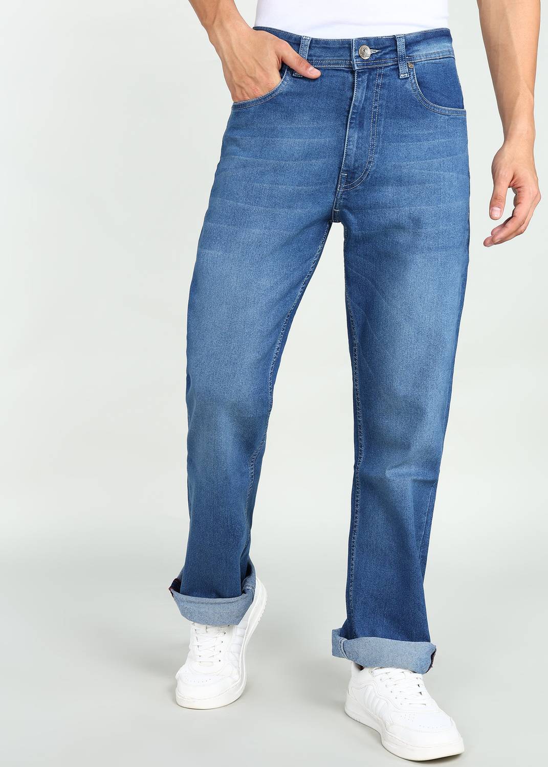 BEING HUMAN Boot-Leg Men Blue Jeans
