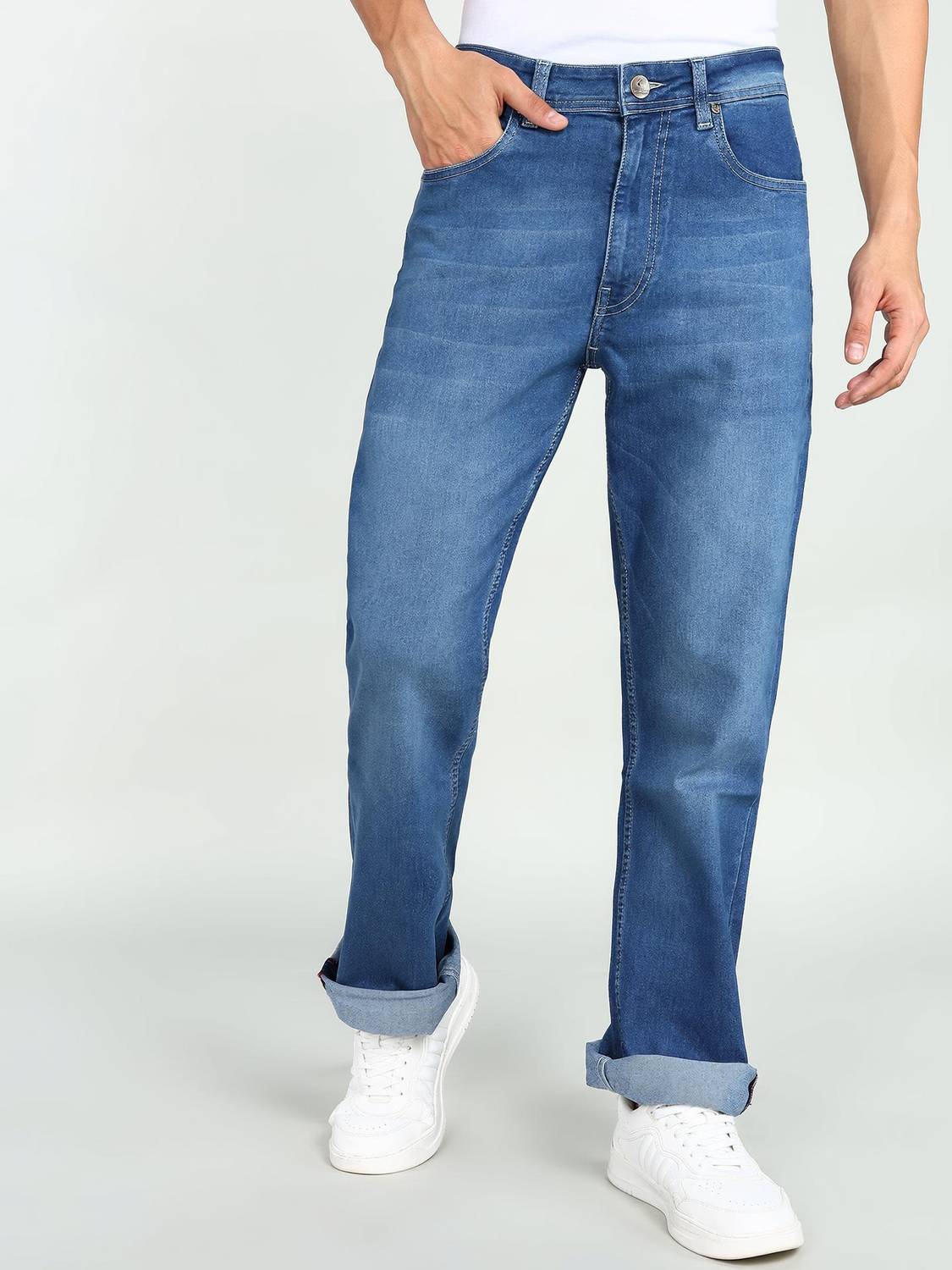 BEING HUMAN Boot-Leg Men Blue Jeans