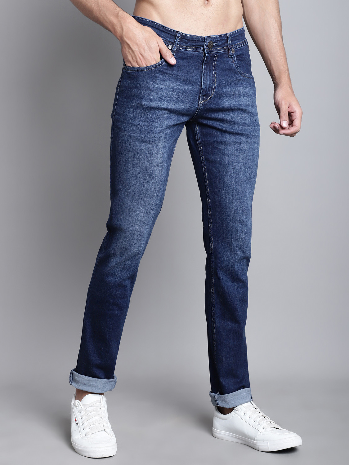 Image of CANTABIL Regular Men Dark Blue Jeans
