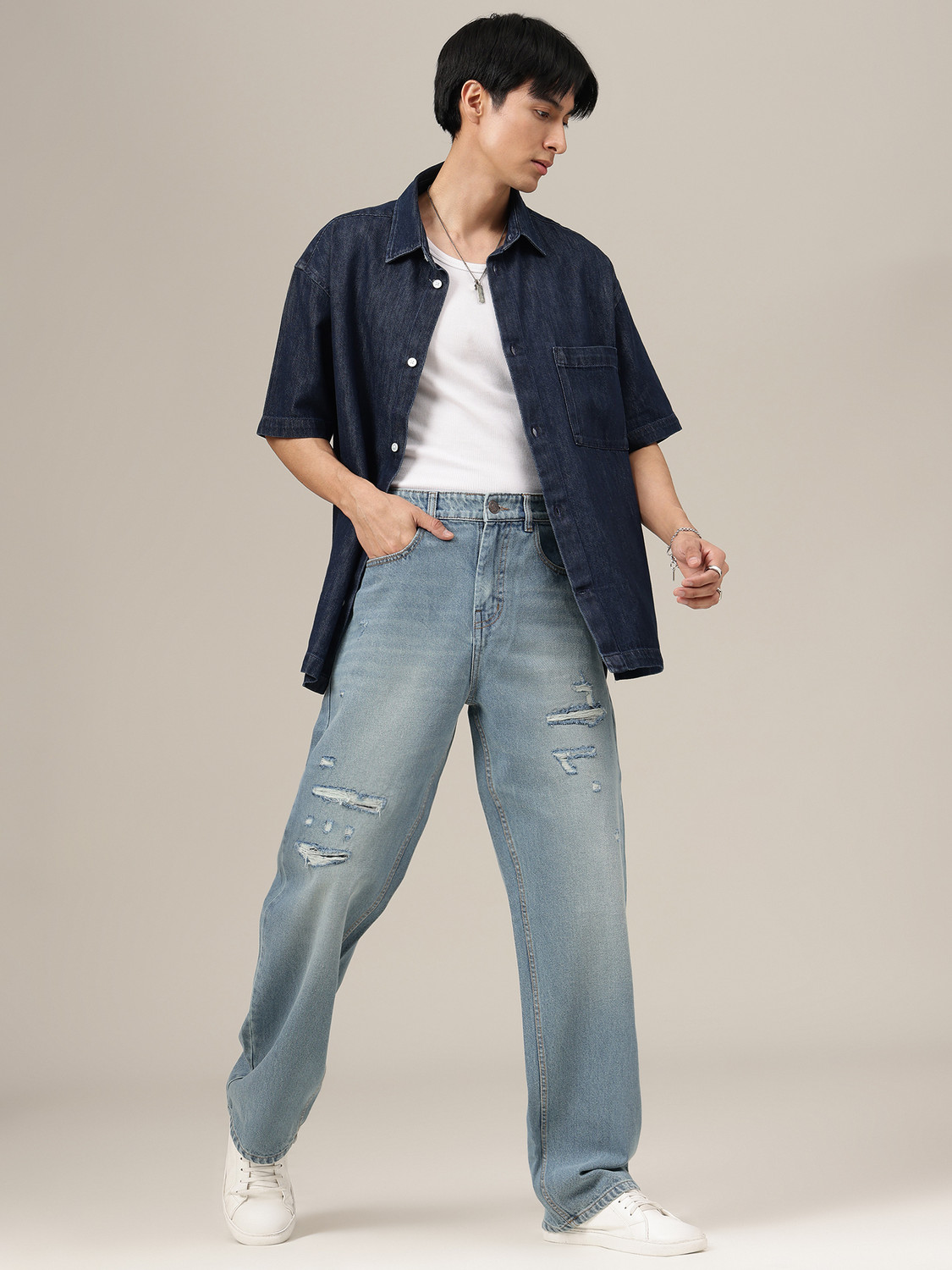 Image of DENNISON Loose Fit Men Blue Jeans
