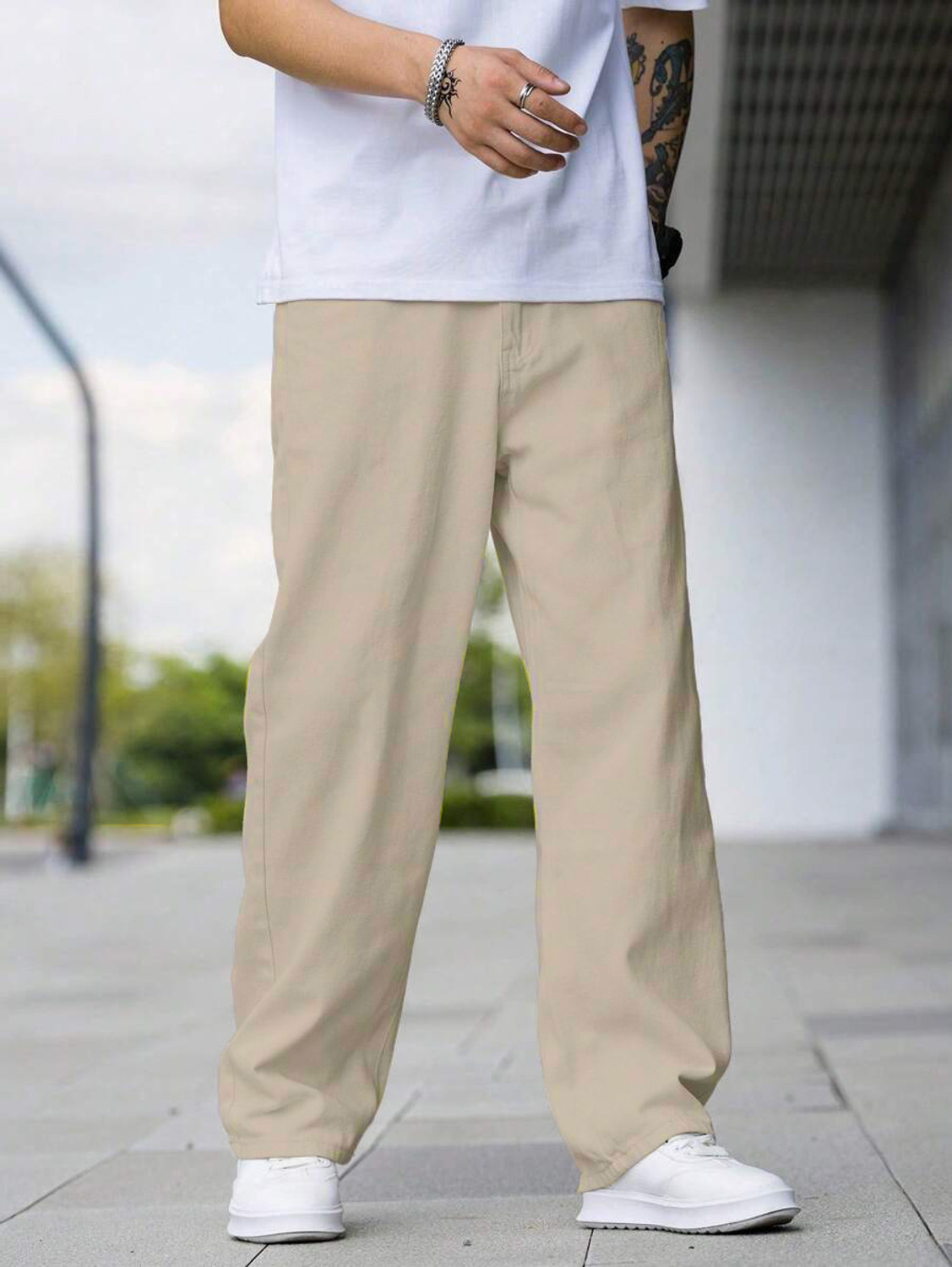 Image of RAGZO Baggy Fit Men Beige Jeans
