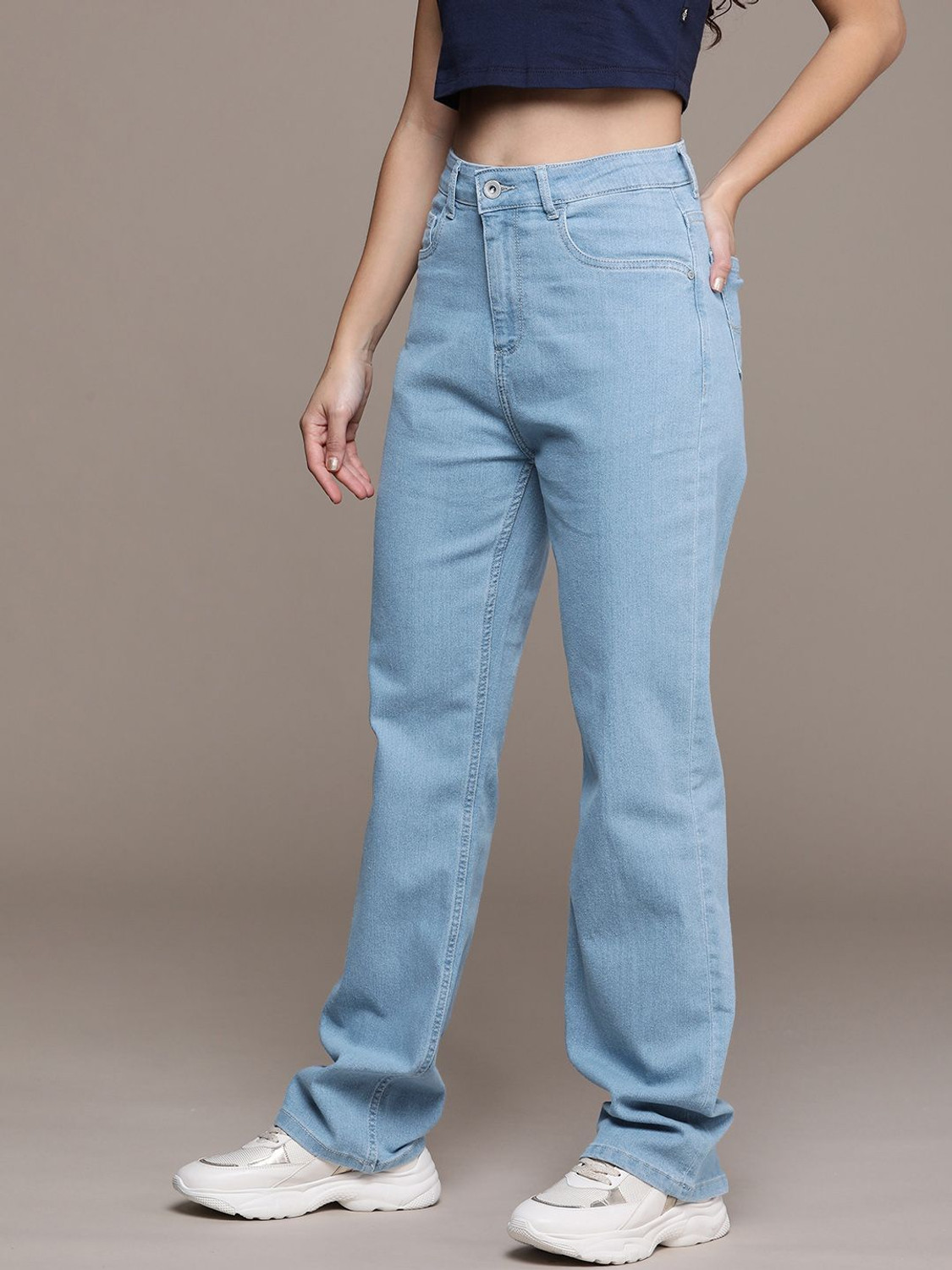 Image of Roadster Straight Fit Women Blue Jeans