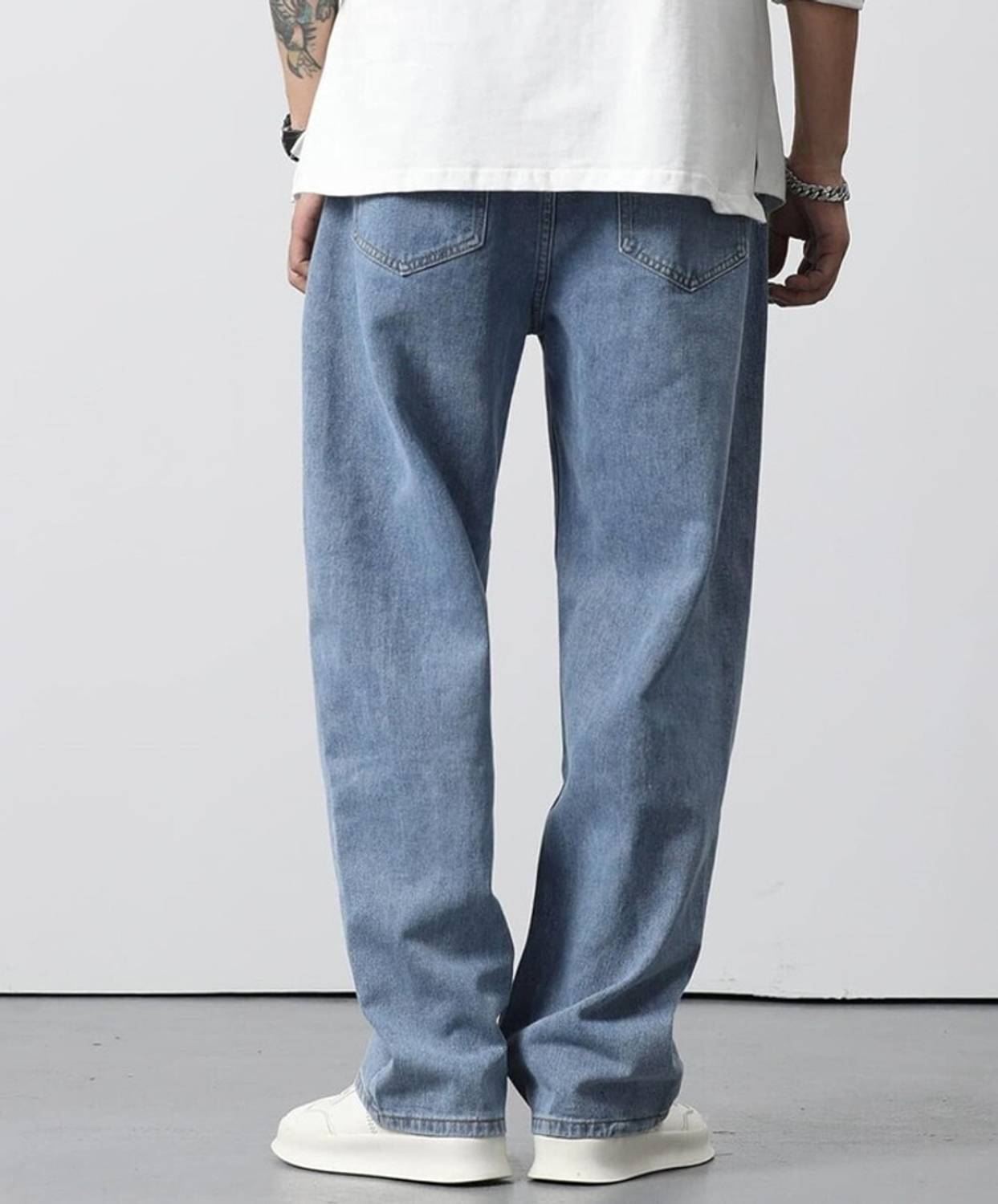 BASIC Straight Fit Men Light Blue Jeans - Image 2