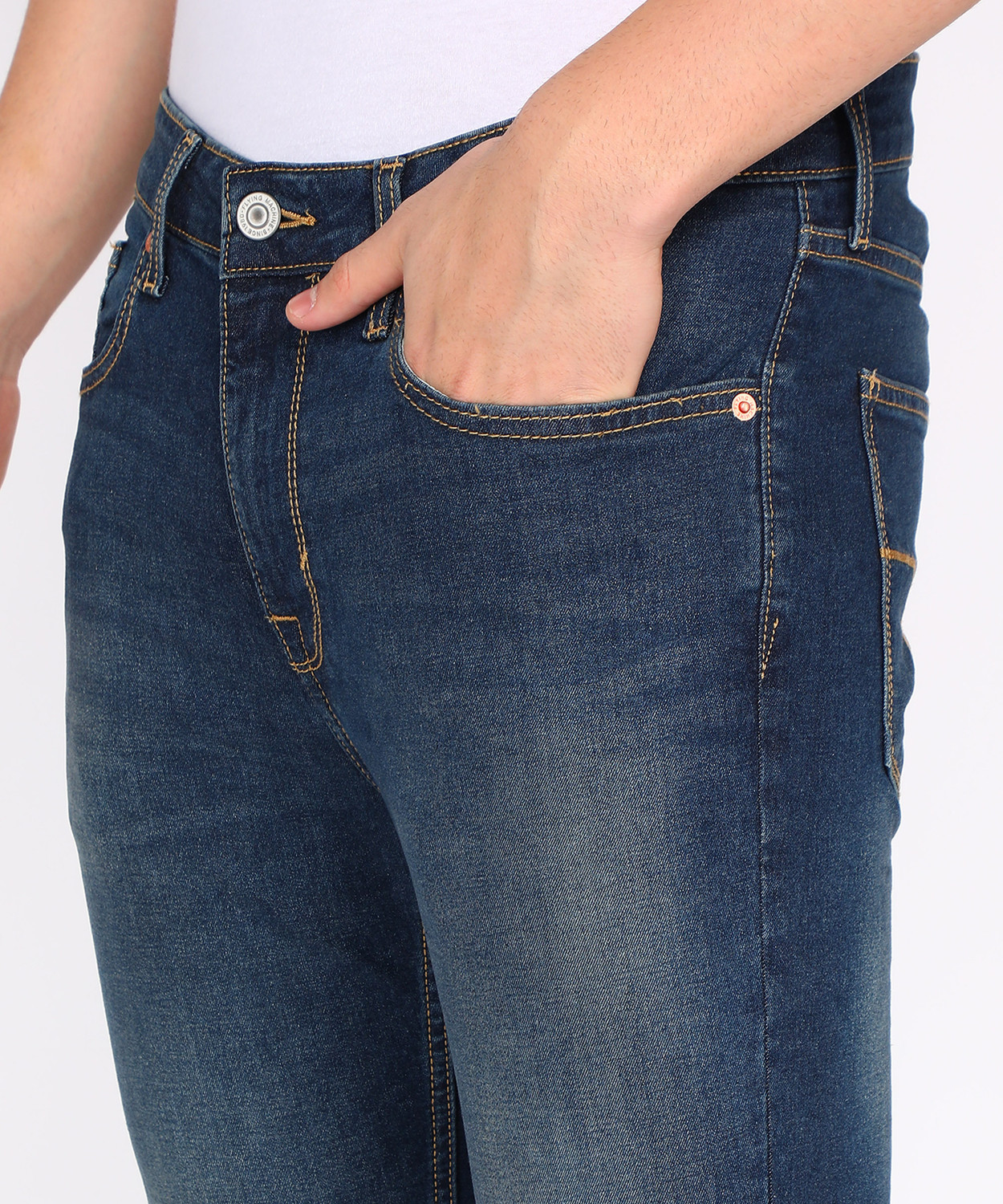 Image of FLYING MACHINE Skinny Men Blue Jeans