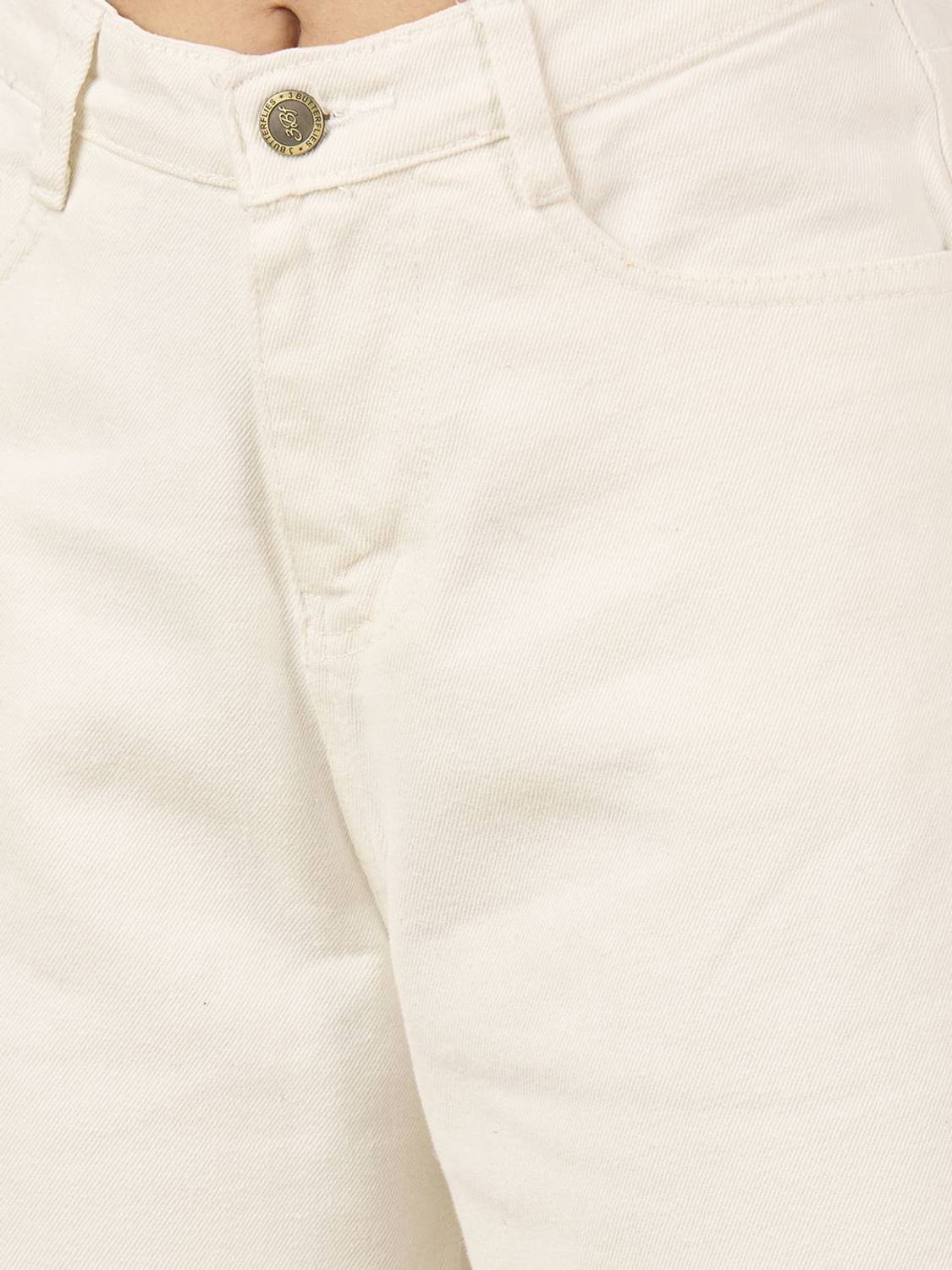 3BUTTERFLIES Flared Women Beige Jeans - Image 5