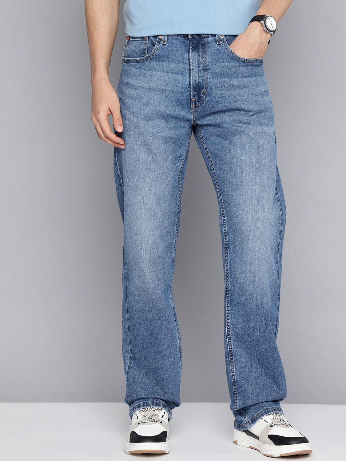 Image of LEVI'S 505 Straight Fit Men Blue Jeans
