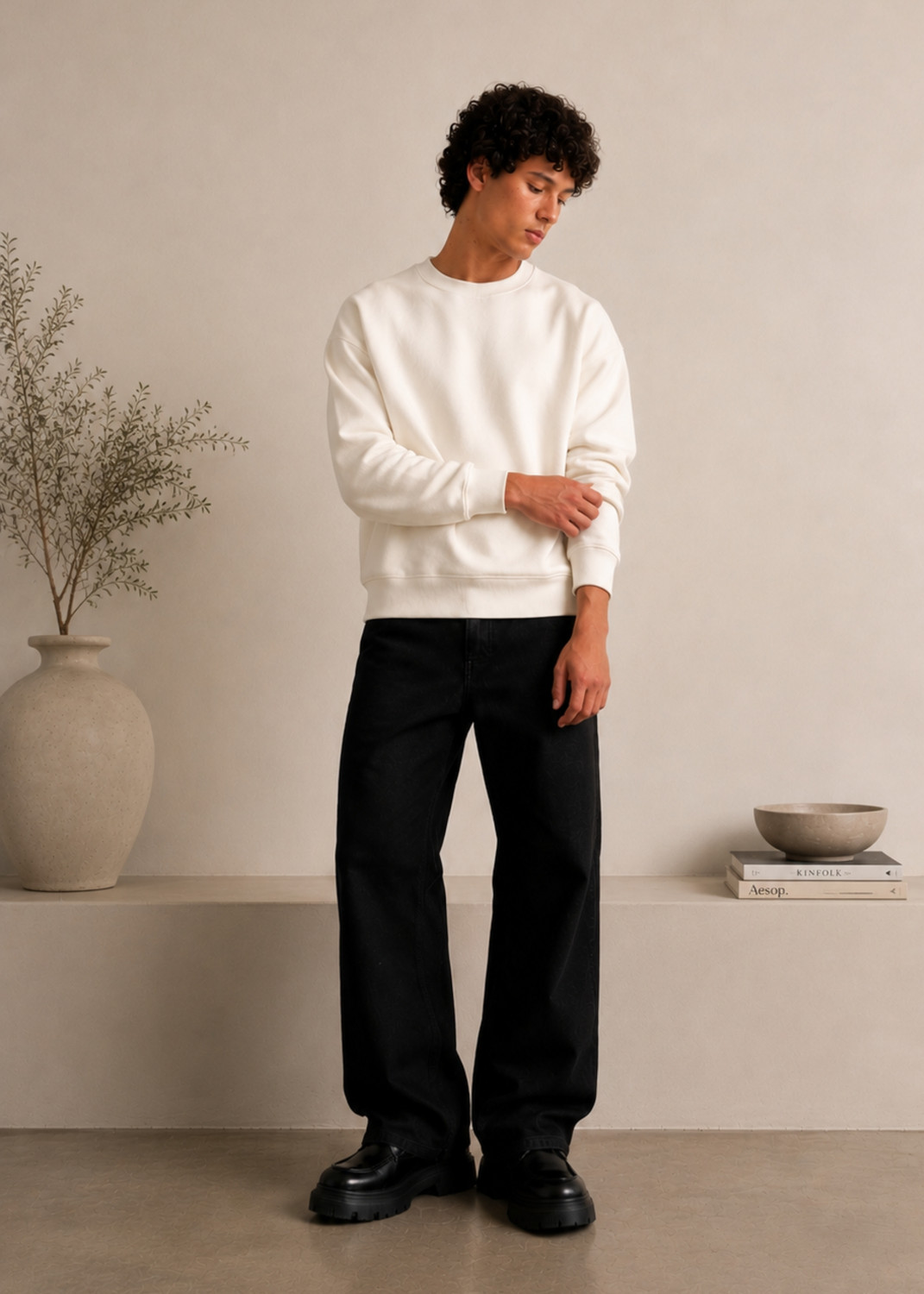 Image of Freakins Baggy Fit Men Black Jeans