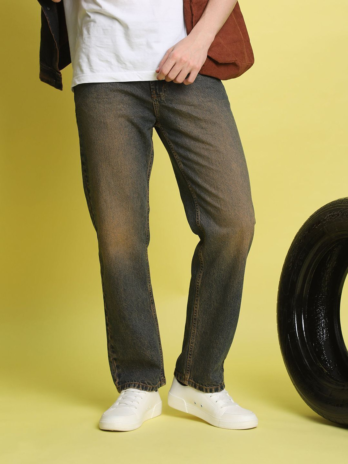 Image of Bene Kleed Men Straight Fit Mid Rise Blue Jeans