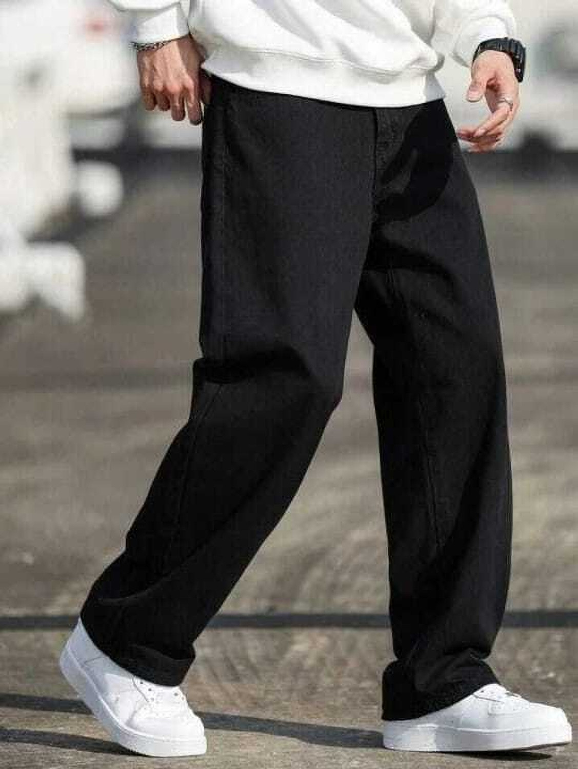 Image of Sobbers Loose Fit Men Black Jeans