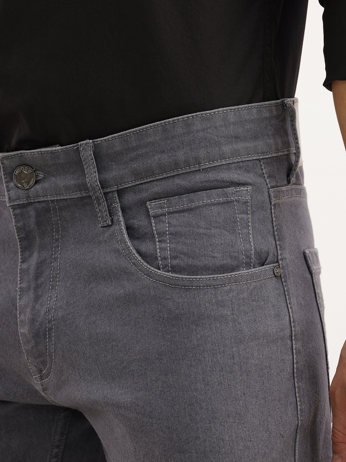 Image of WROGN Slim Men Grey Jeans