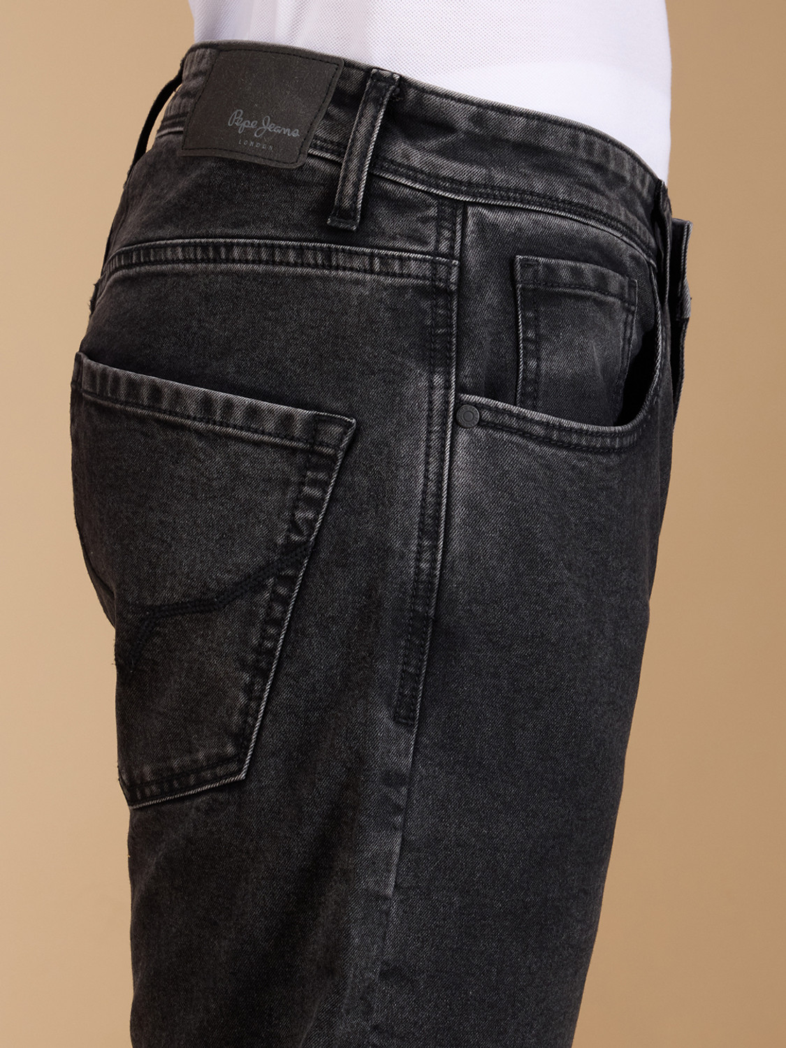 Image of Pepe Jeans Straight Fit Men Black Jeans