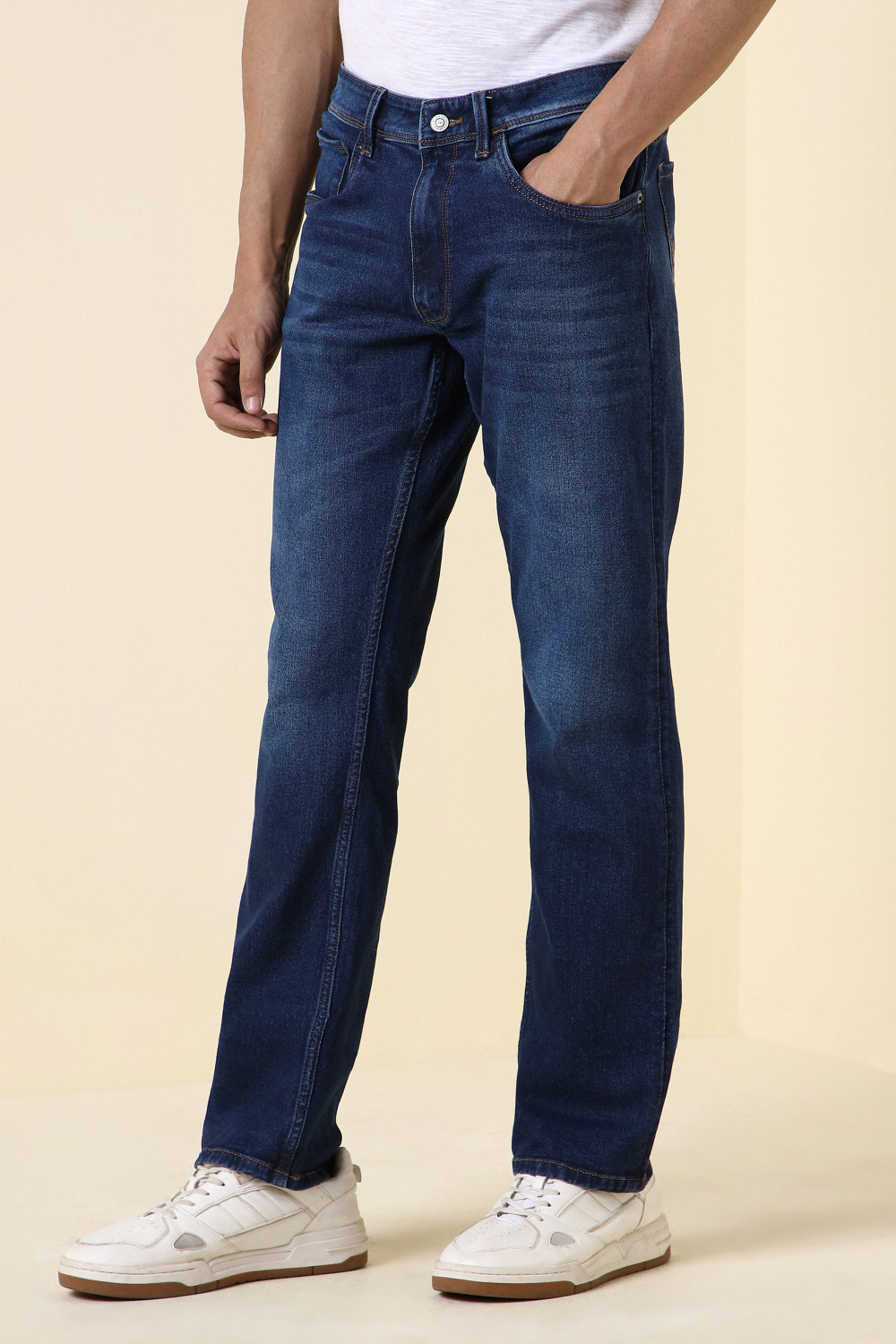 Image of Allen Solly Regular Men Blue Jeans