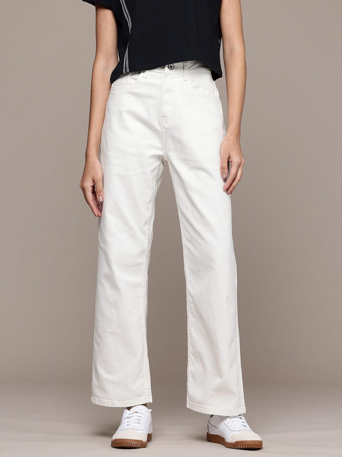 Image of Roadster Straight Fit Women White Jeans